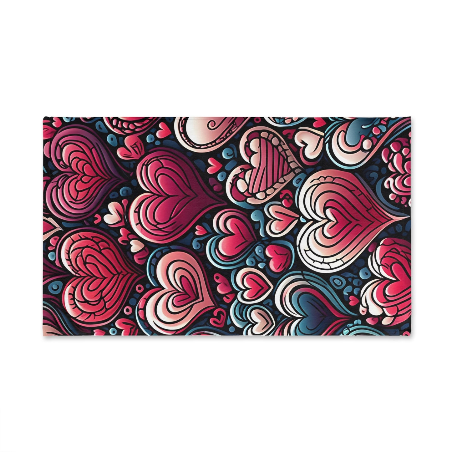 Decorative Heart Pattern - Romantic Hand Towel
