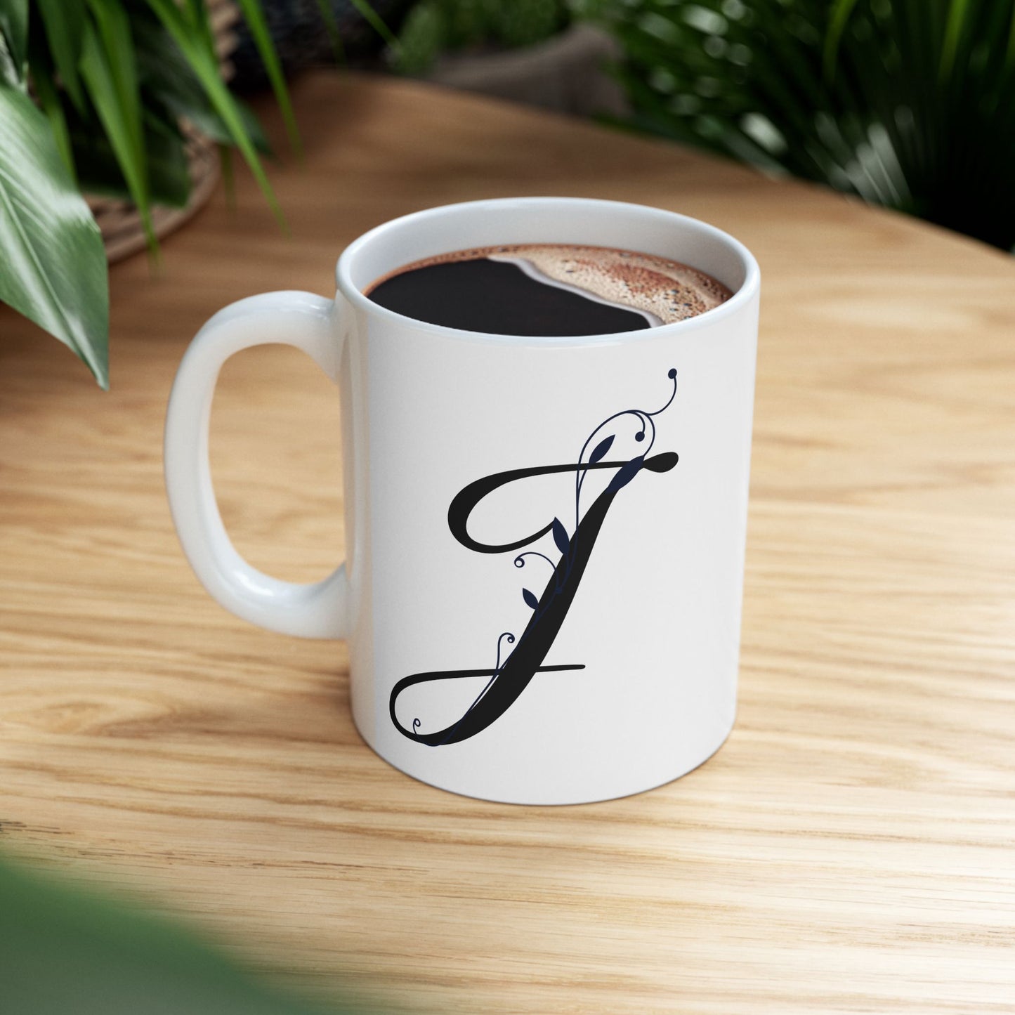 Letter "J" Decorative Monogram Design Coffee Mug