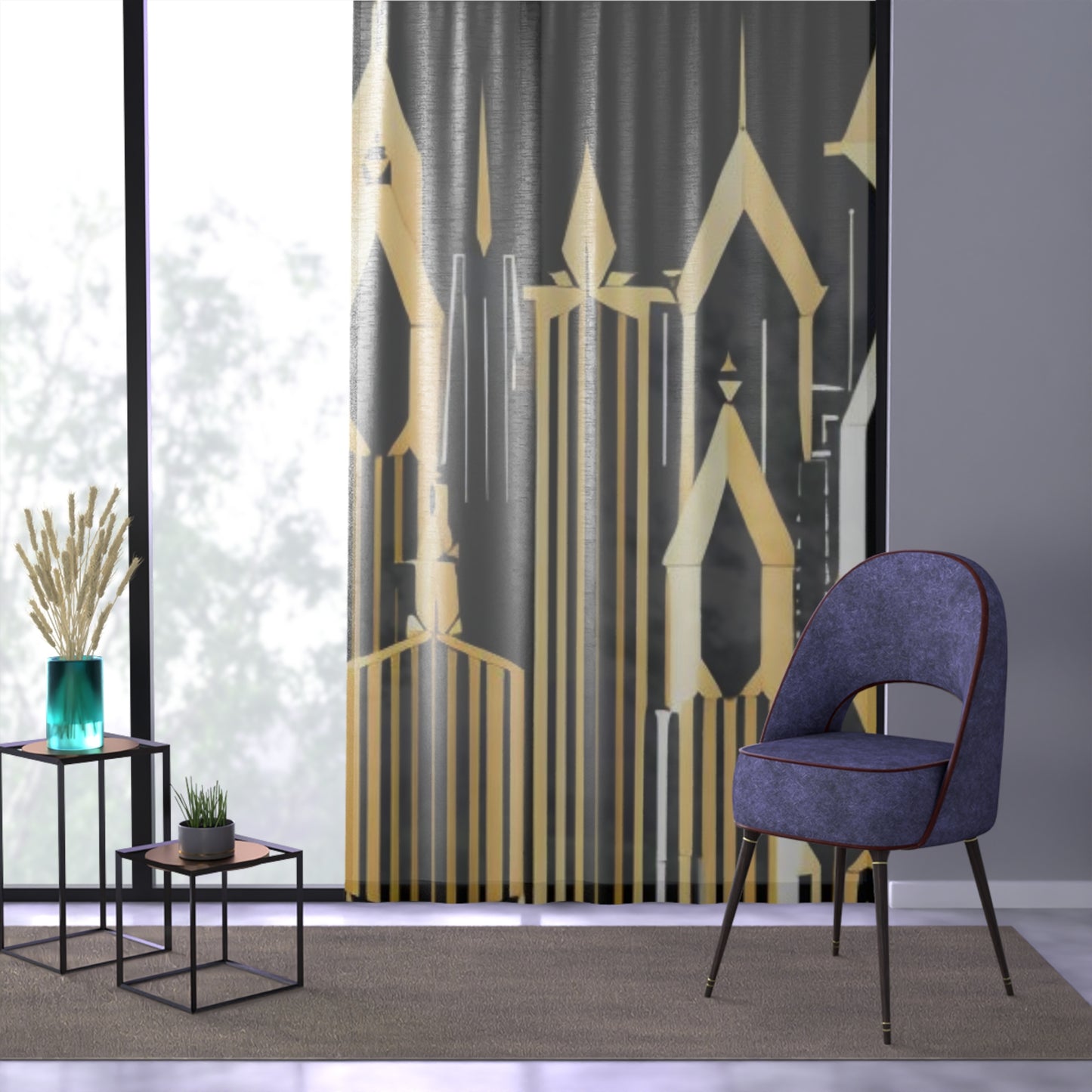 Abstract Skyscraper Window Curtain