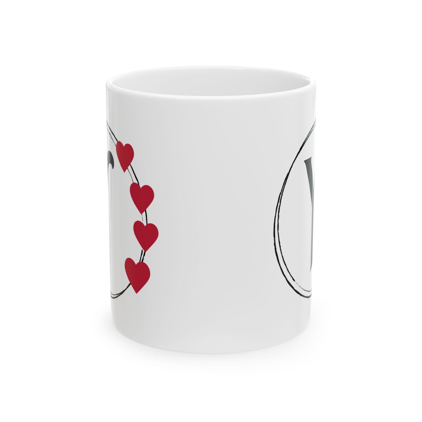 Letter "Y" Monogram Heart Design Coffee Mug