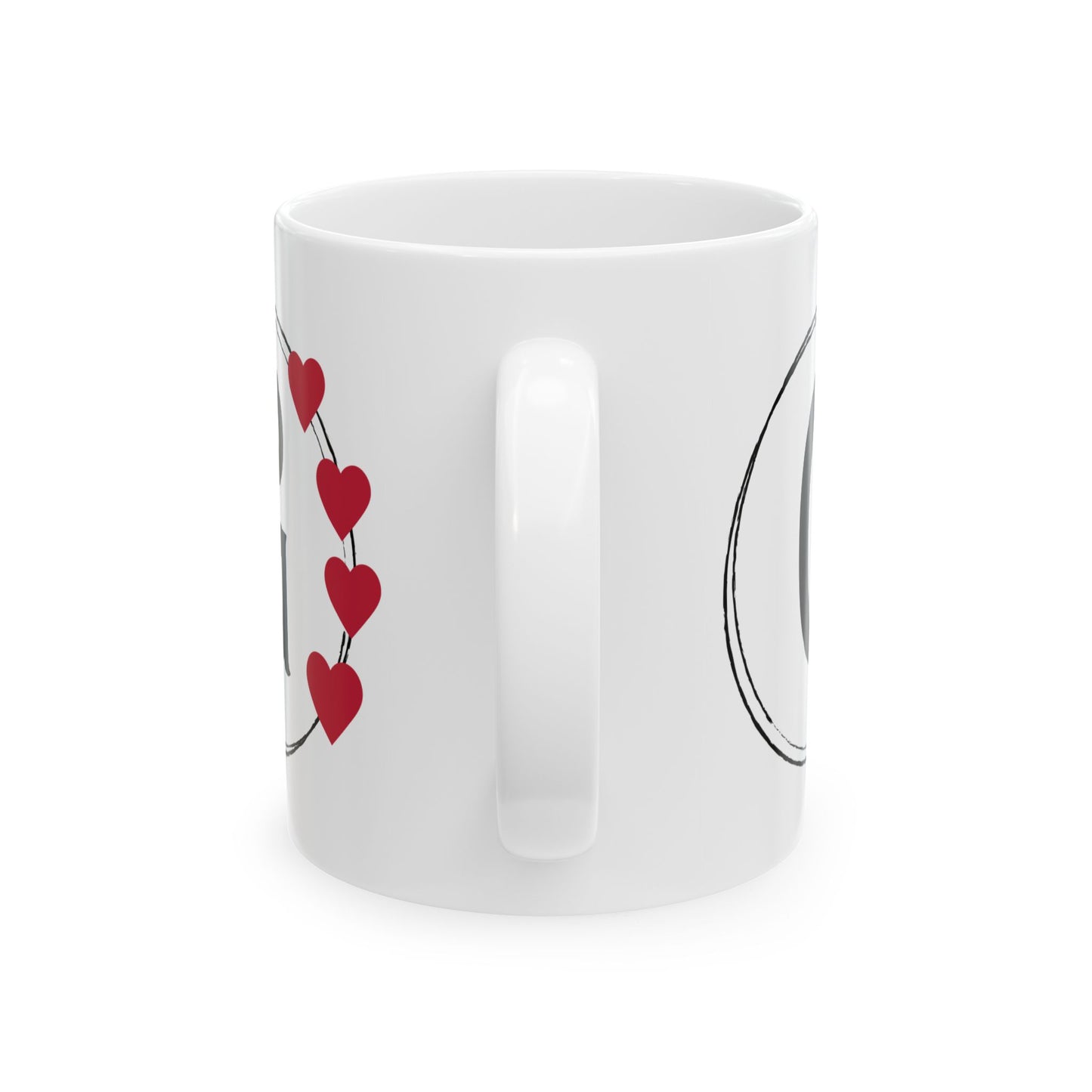 Letter "G" Monogram Heart Design Coffee Mug
