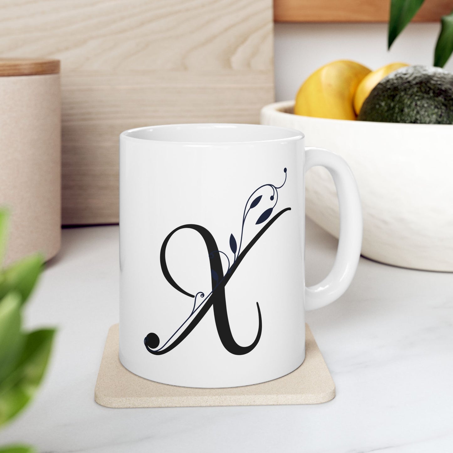 Letter "X" Decorative Monogram Design Coffee Mug