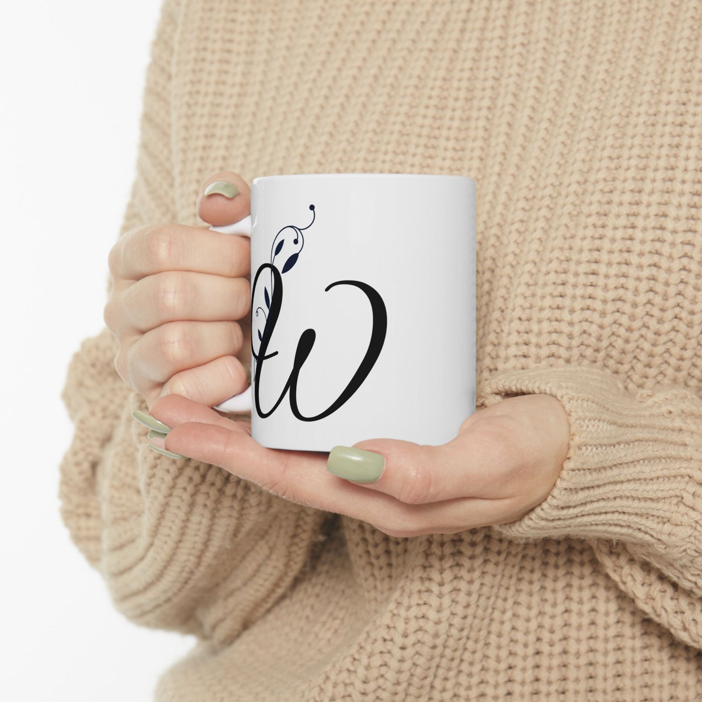 Letter "W" Decorative Monogram Design Coffee Mug