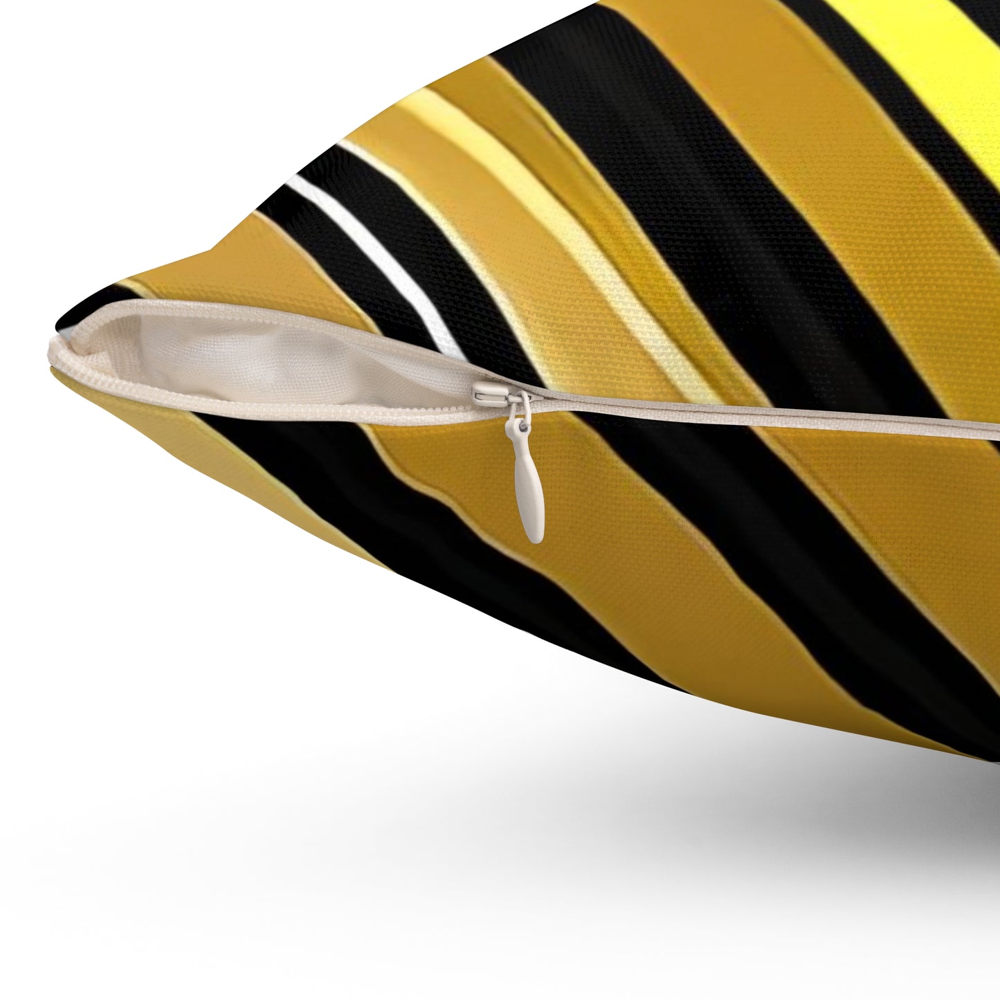 Gold and Black Stripe Pattern Square Pillow