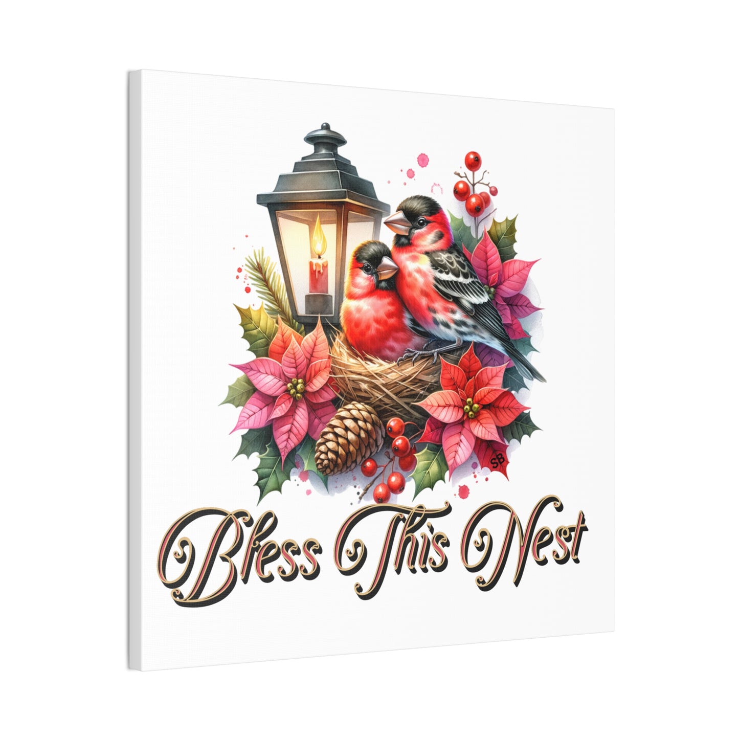 Bless This Nest Canvas Wall Art Stretched, 0.75"