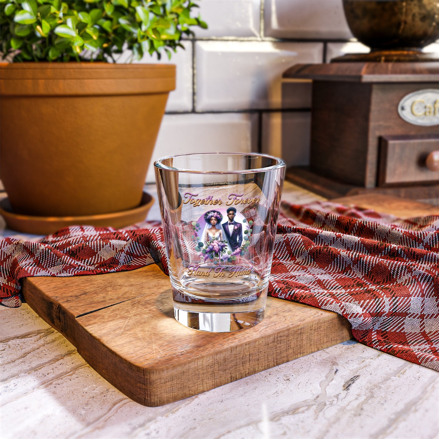 Together Forever Hand In Hand Wedding Shot Glass 1.5oz
