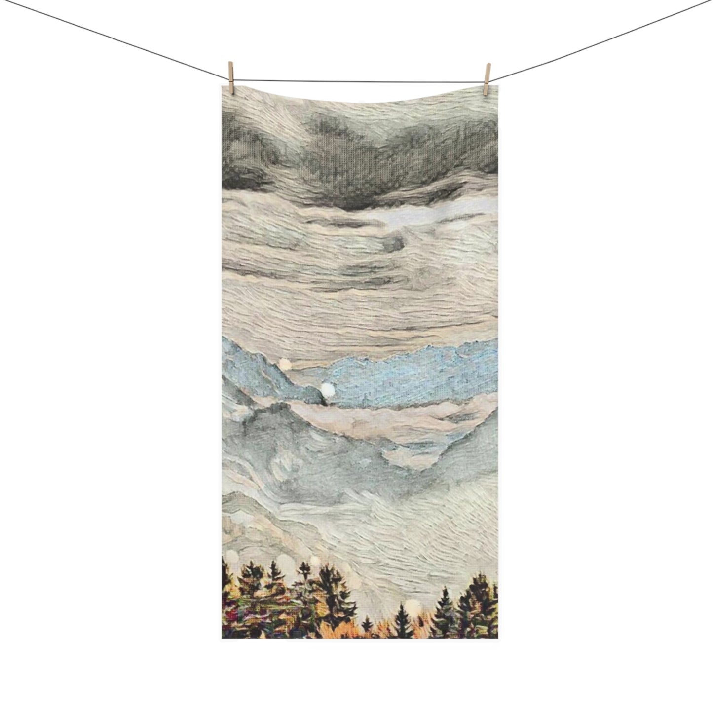 Misty Forest Mountains Premium Towel