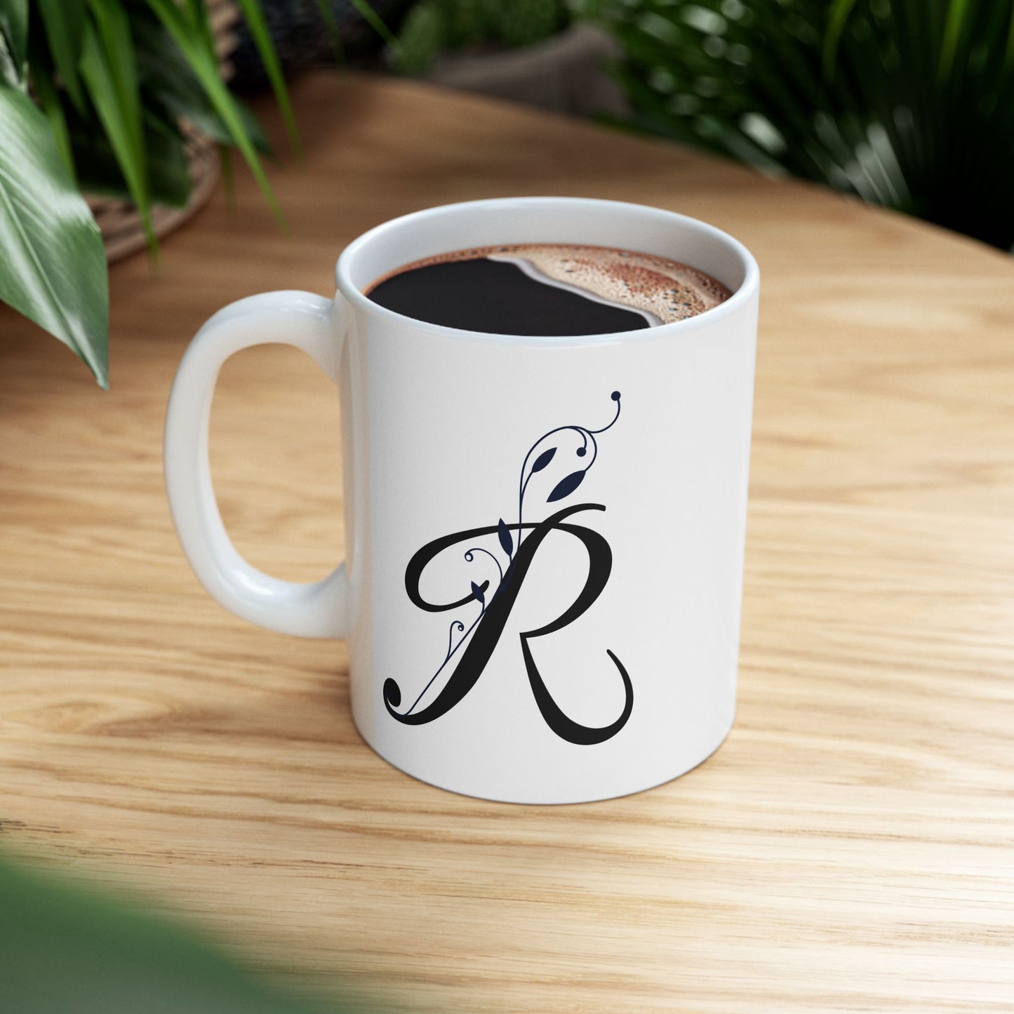 Letter "R" Decorative Monogram Design Coffee Mug