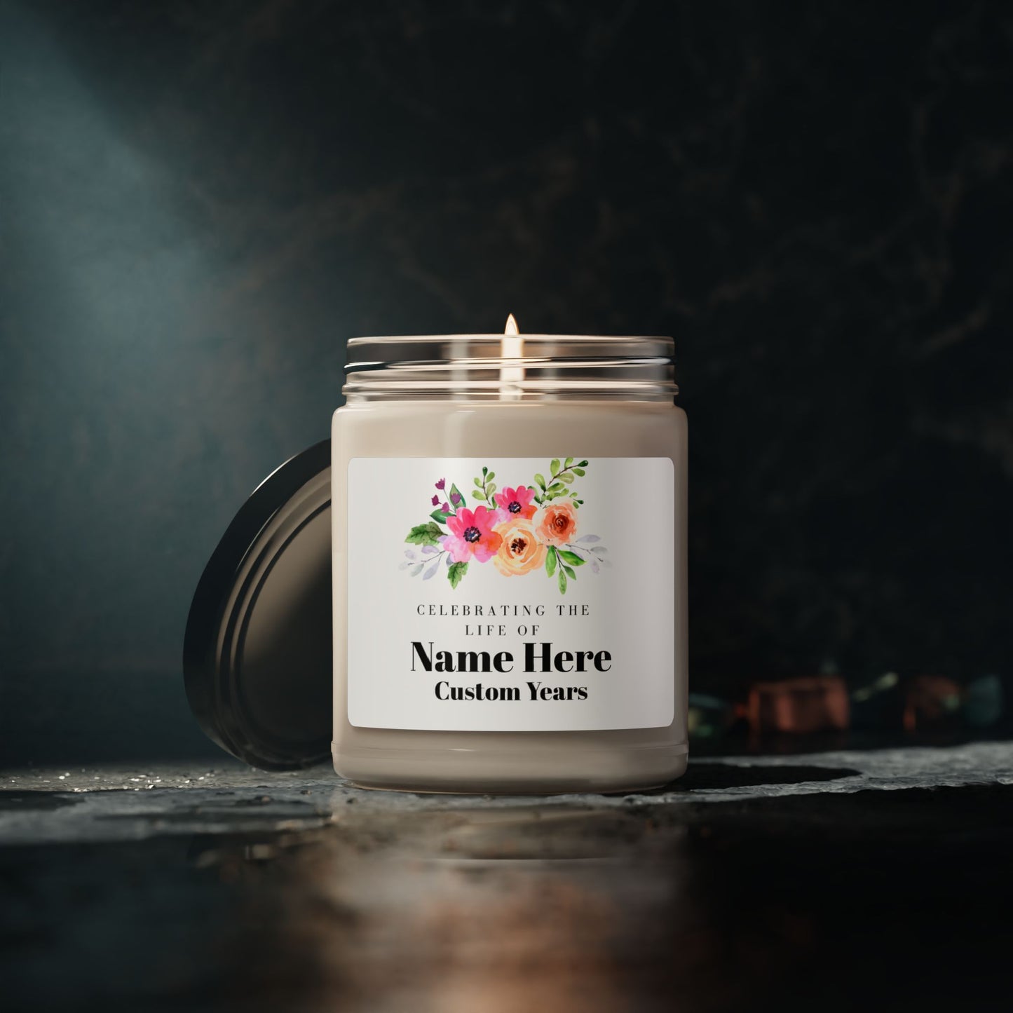 Personalized Sympathy "Remembering the Life of..." Scented Soy Candle, 9oz