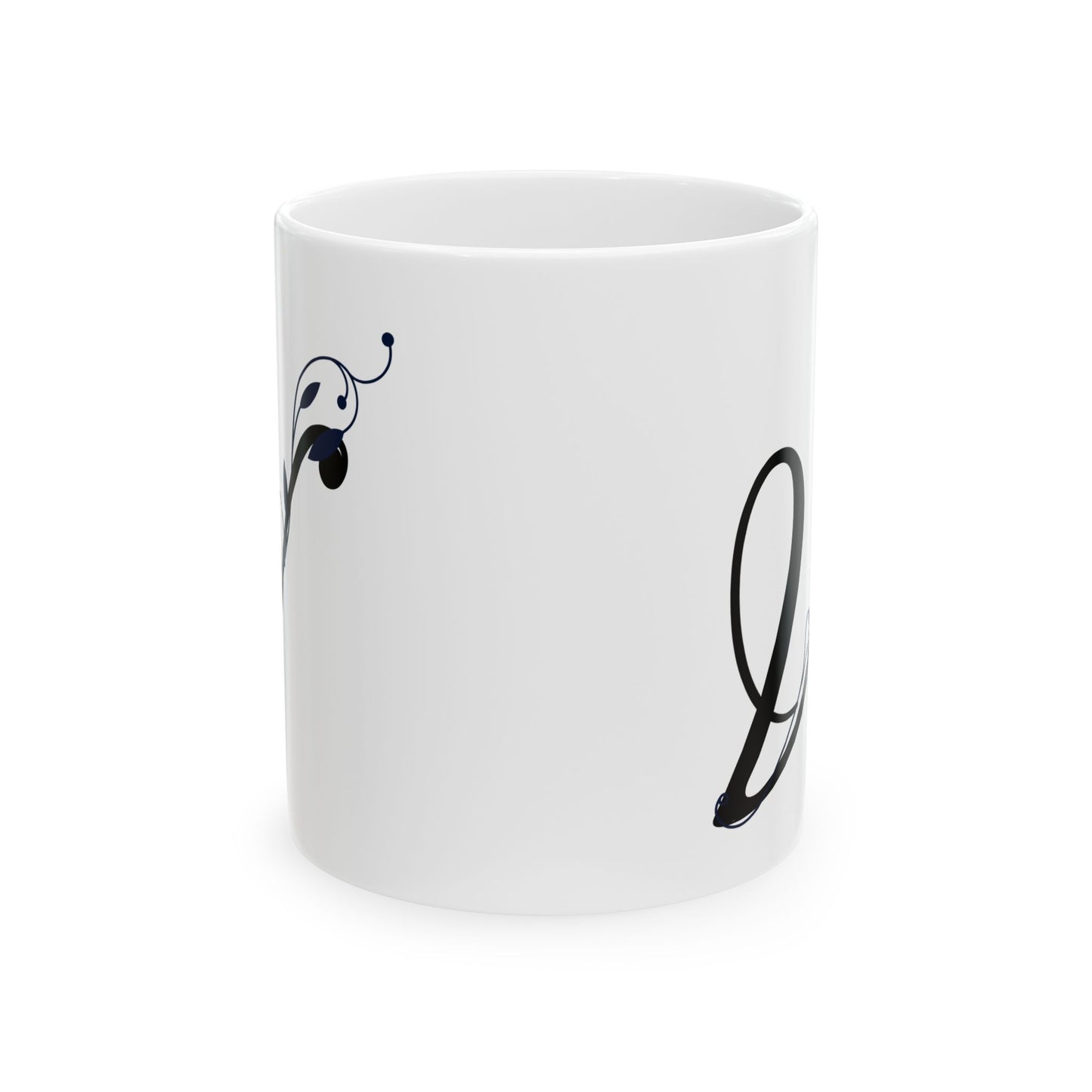 Letter "V" Decorative Monogram Design Coffee Mug