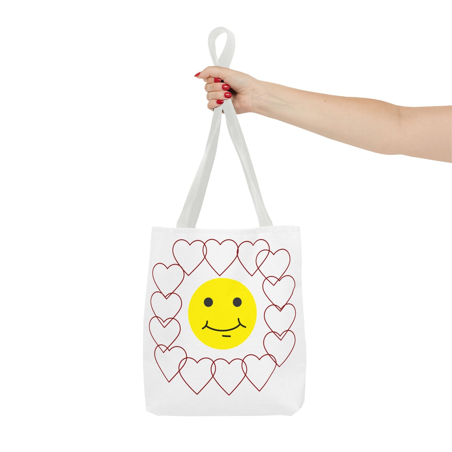Smiley Face Heart Tote Bag