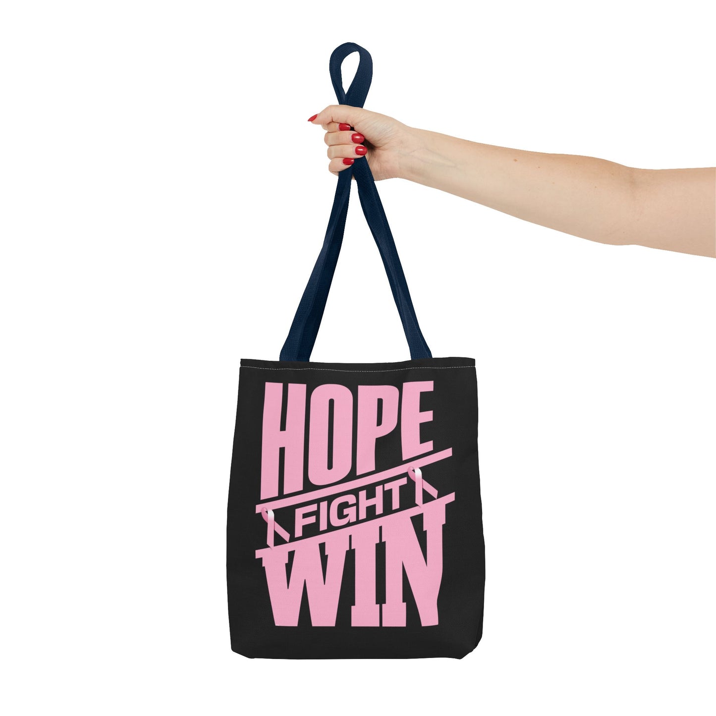 Hope, Fight, Win - Breast Cancer Survivor Tote Bag
