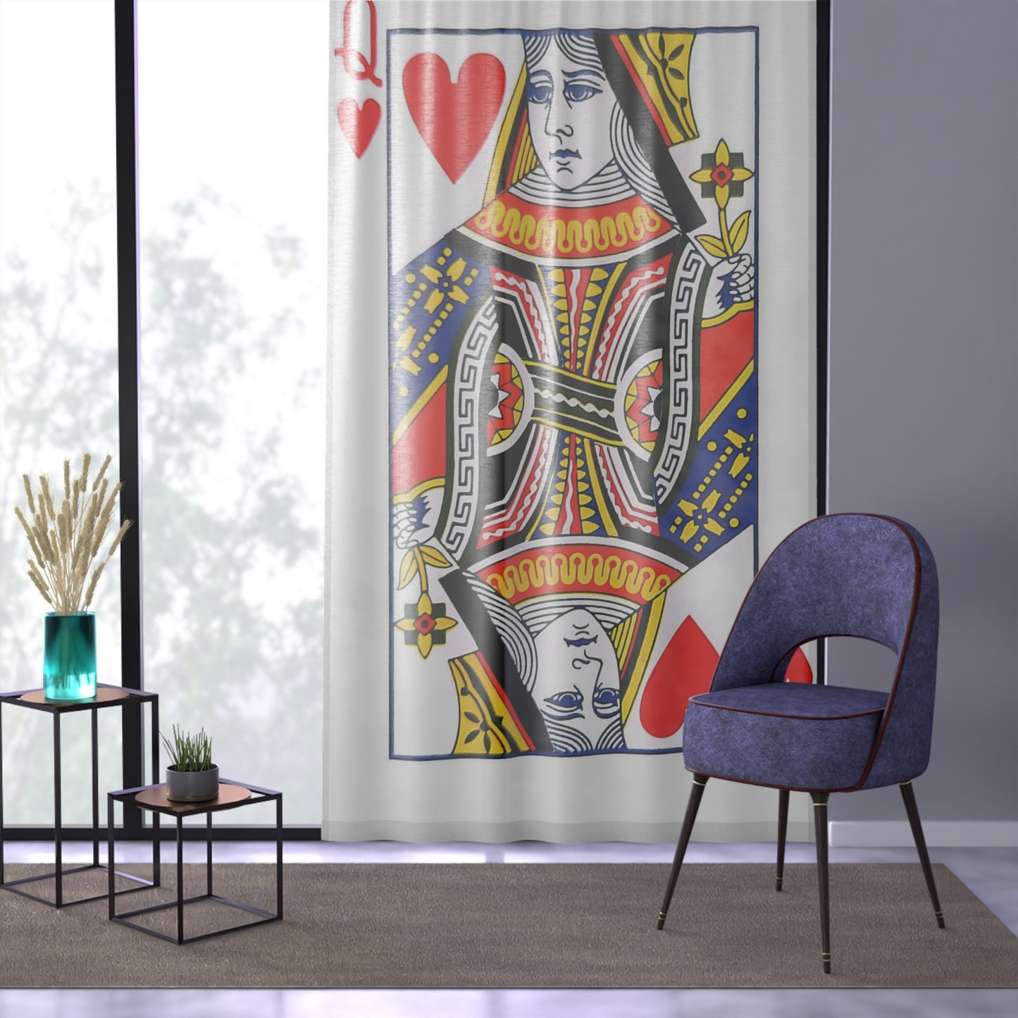 Queen of Hearts Window Curtain (1 Piece)