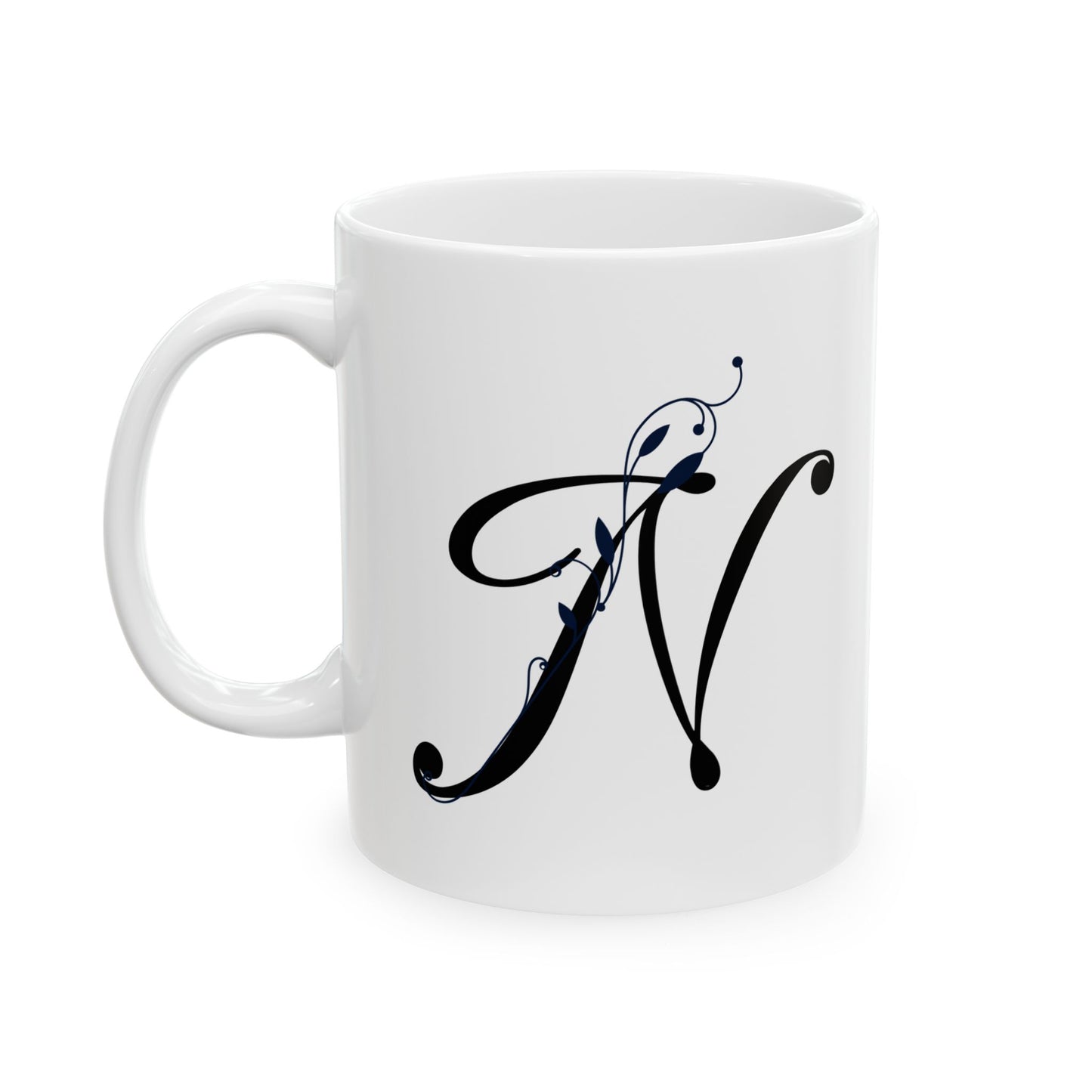 Letter "N" Decorative Monogram Design Coffee Mug