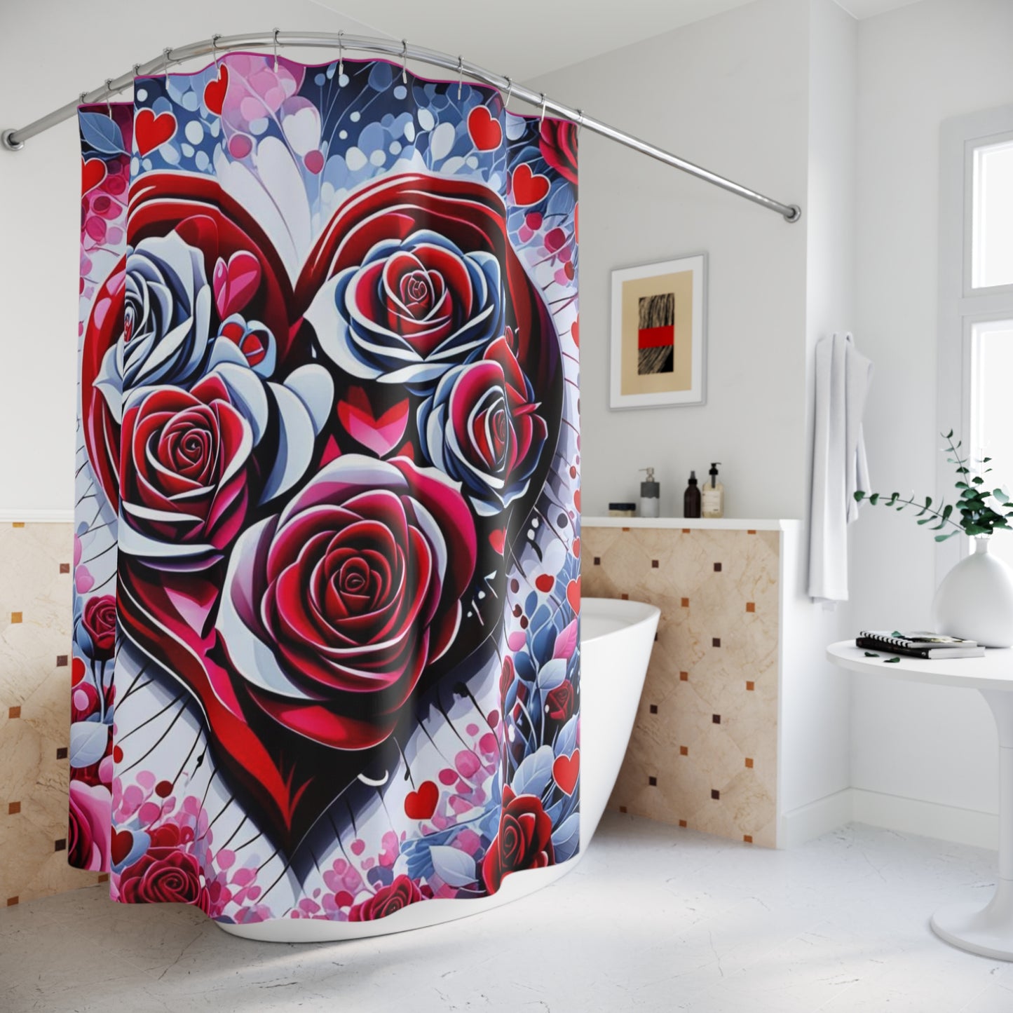 Rose Heart Shower Curtain