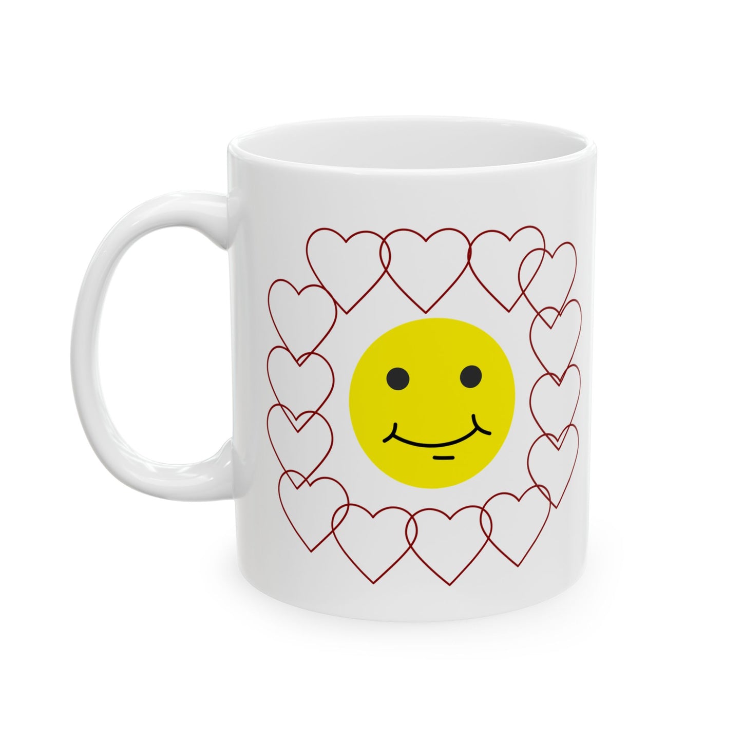 Smiley Face Heart Coffee Mug