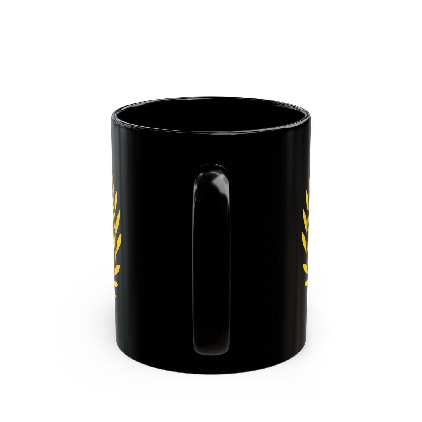 Elegant Letter "H" Laurel Monogram Black Coffee Mug