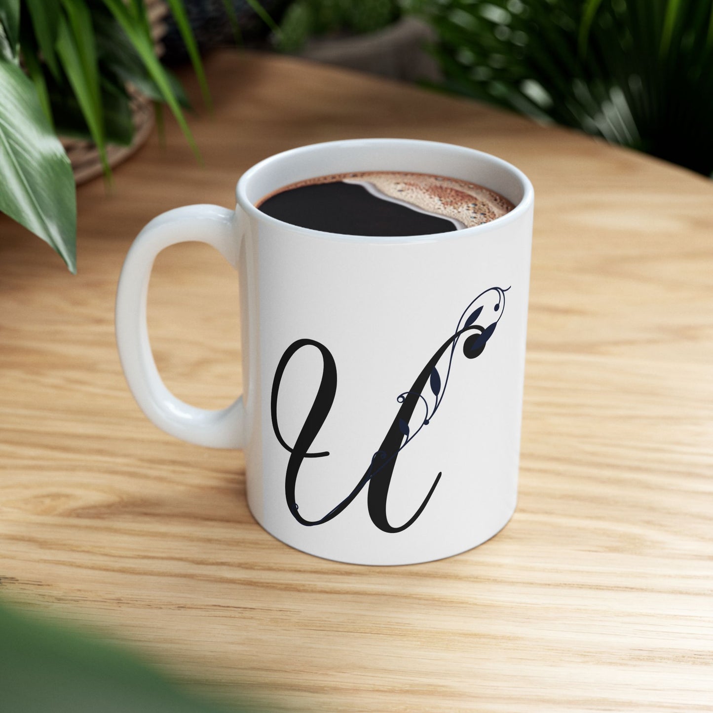 Letter "U" Decorative Monogram Design Coffee Mug