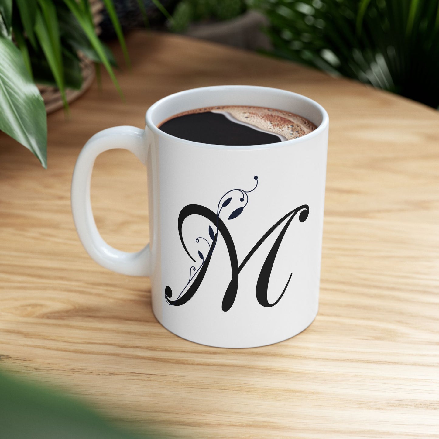 Letter "M" Decorative Monogram Design Coffee Mug