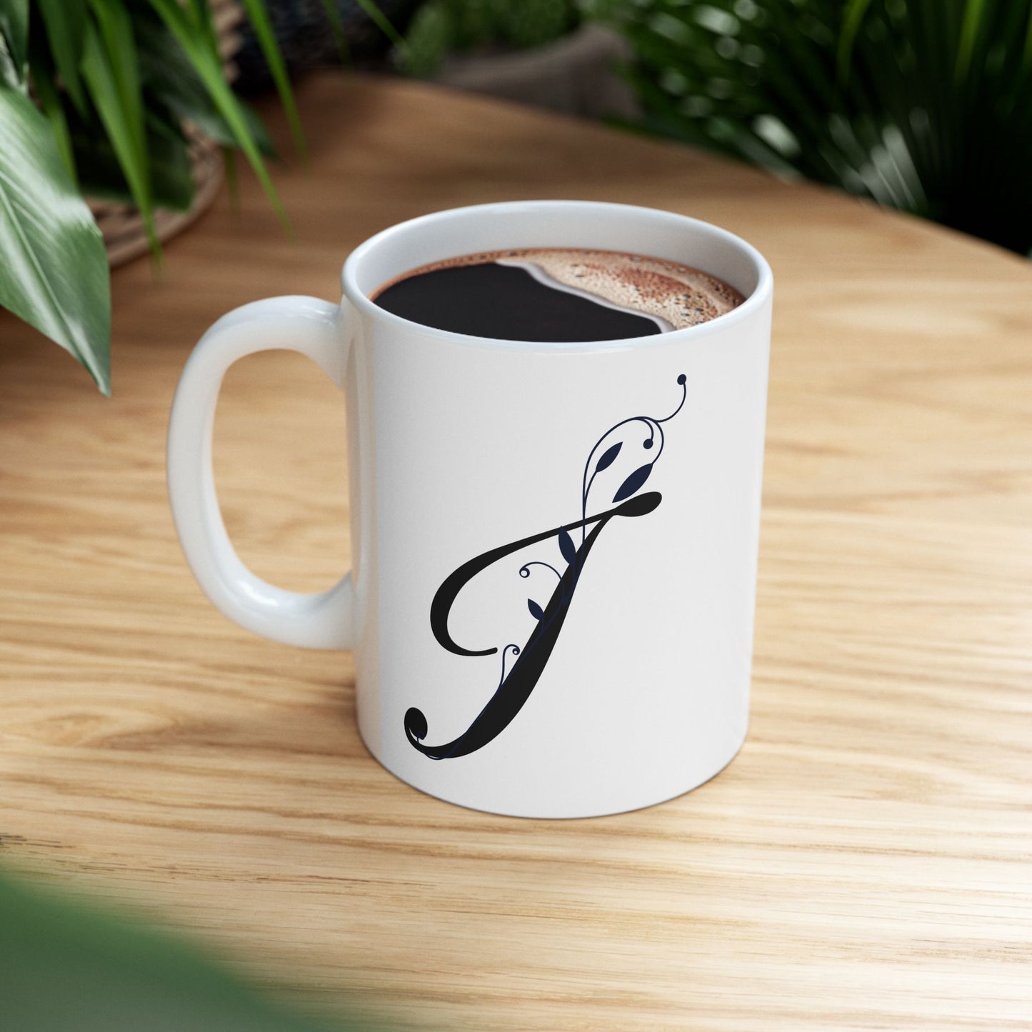 Letter "I" Decorative Monogram Design Coffee Mug