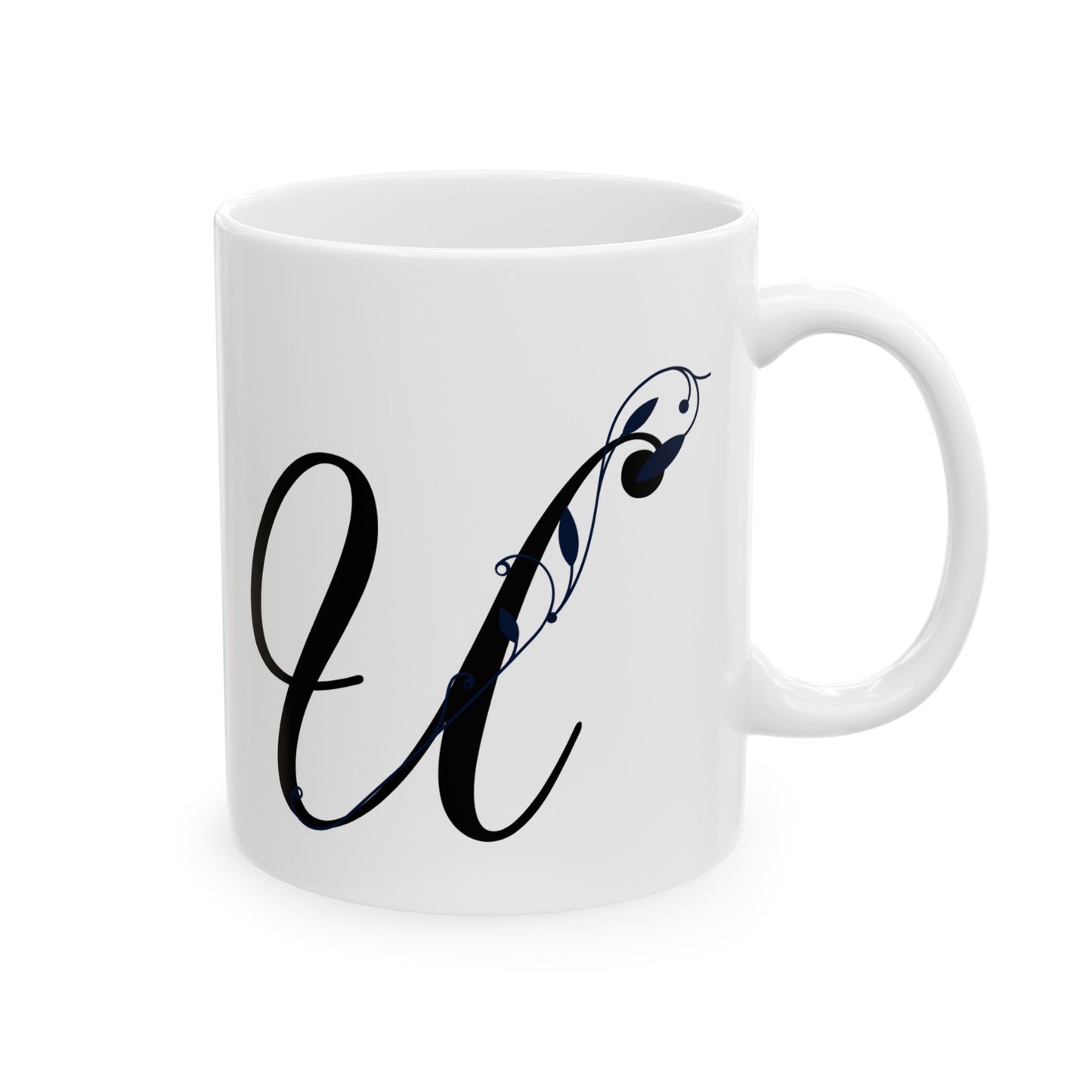 Letter "U" Decorative Monogram Design Coffee Mug