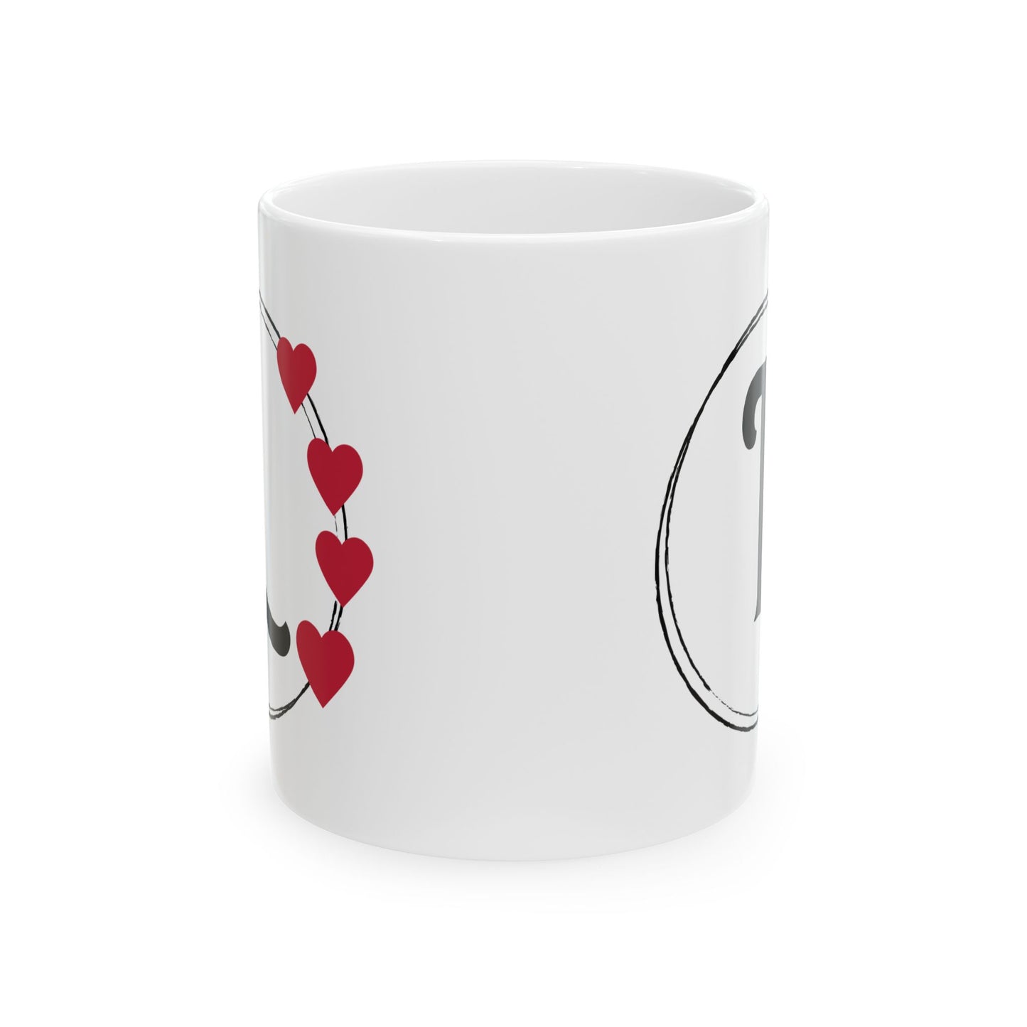 Letter "L" Monogram Heart Design Coffee Mug