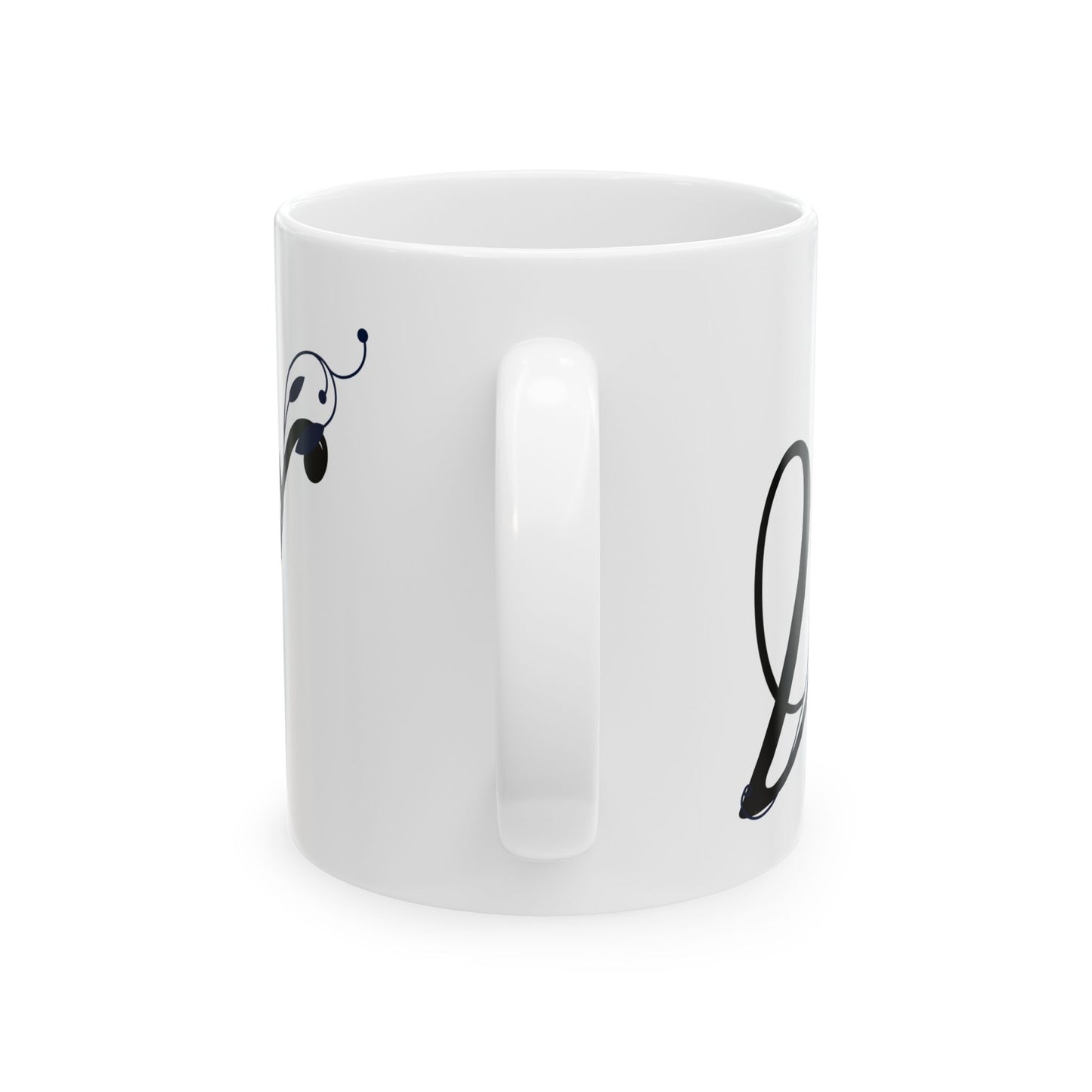 Letter "V" Decorative Monogram Design Coffee Mug