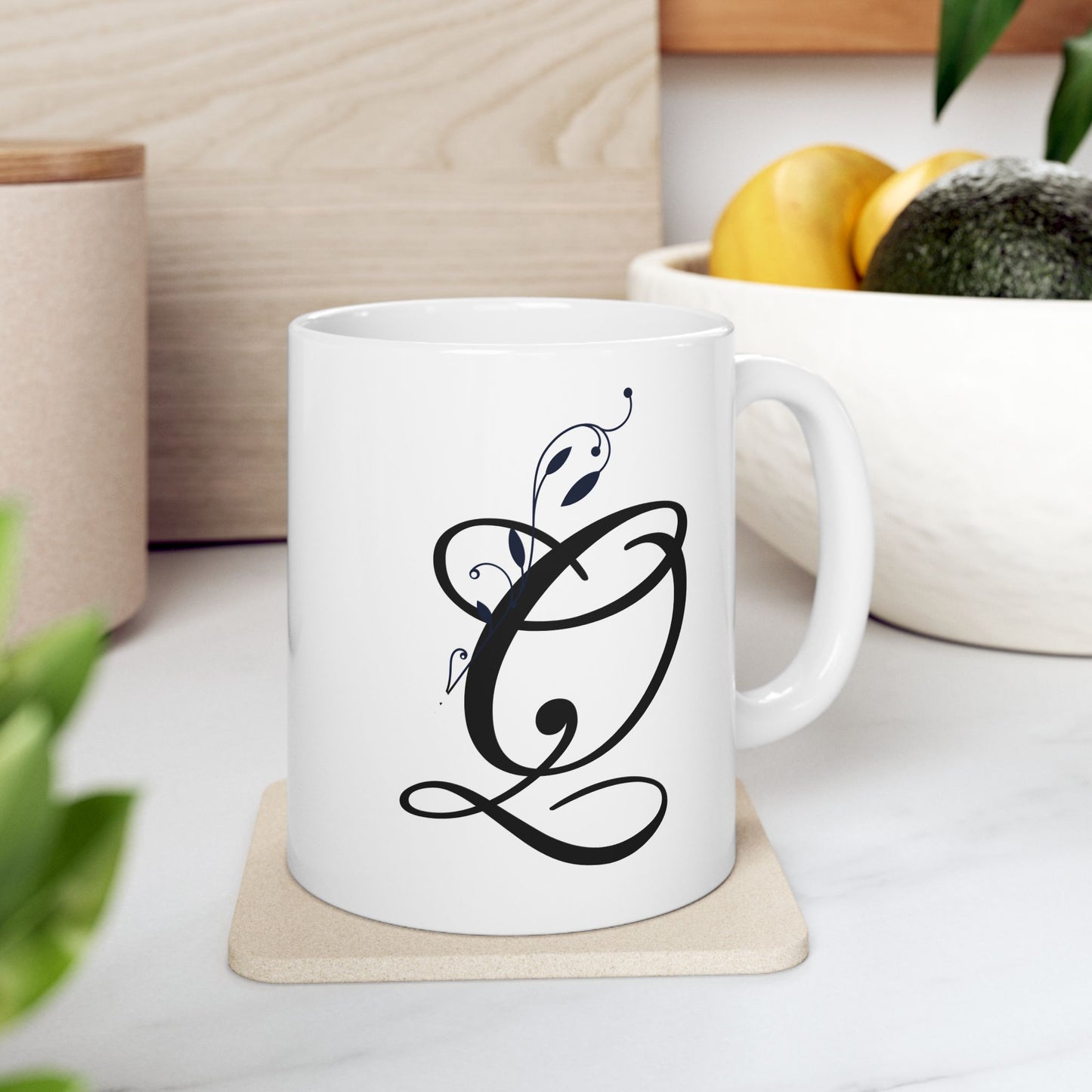 Letter "Q" Decorative Monogram Design Coffee Mug