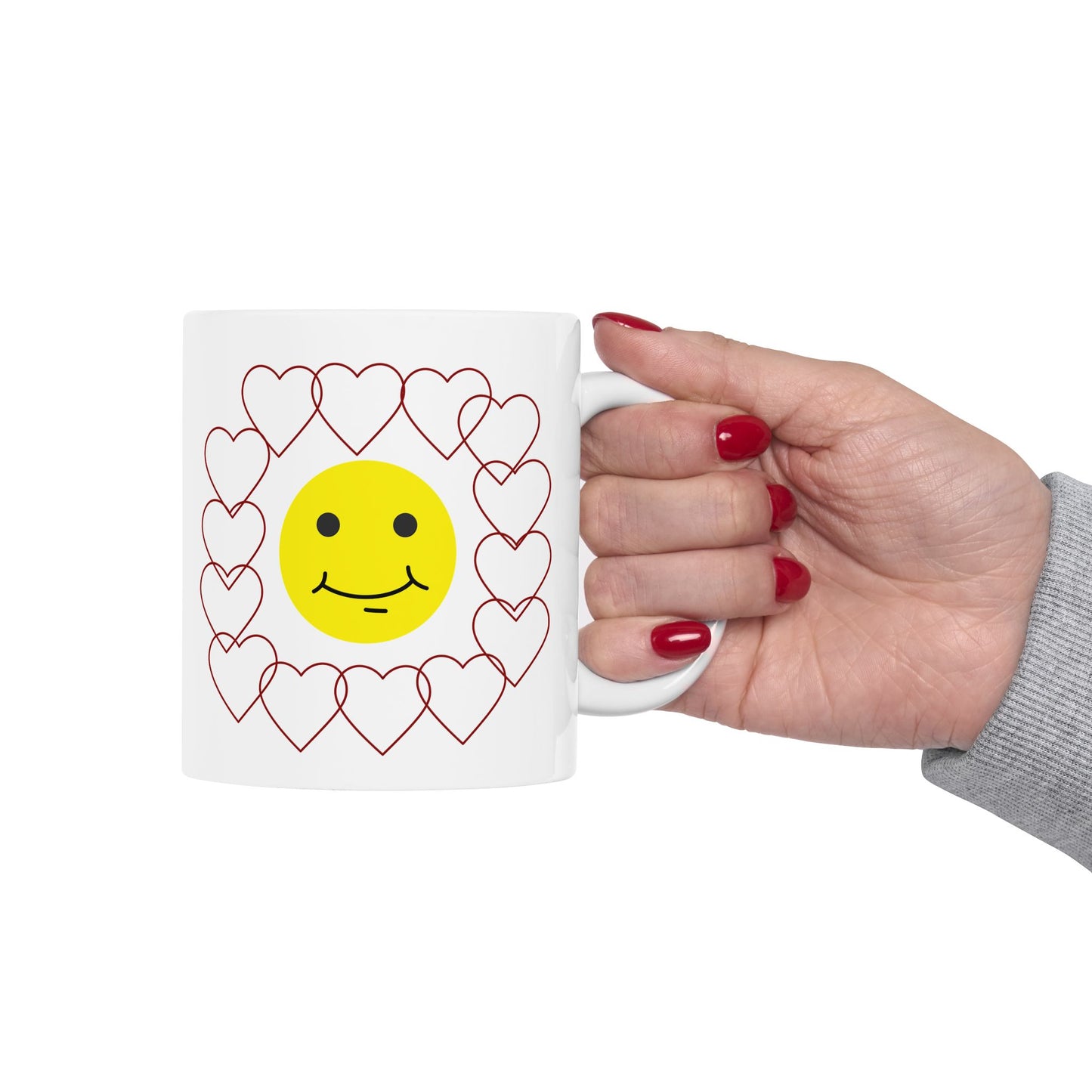 Smiley Face Heart Coffee Mug
