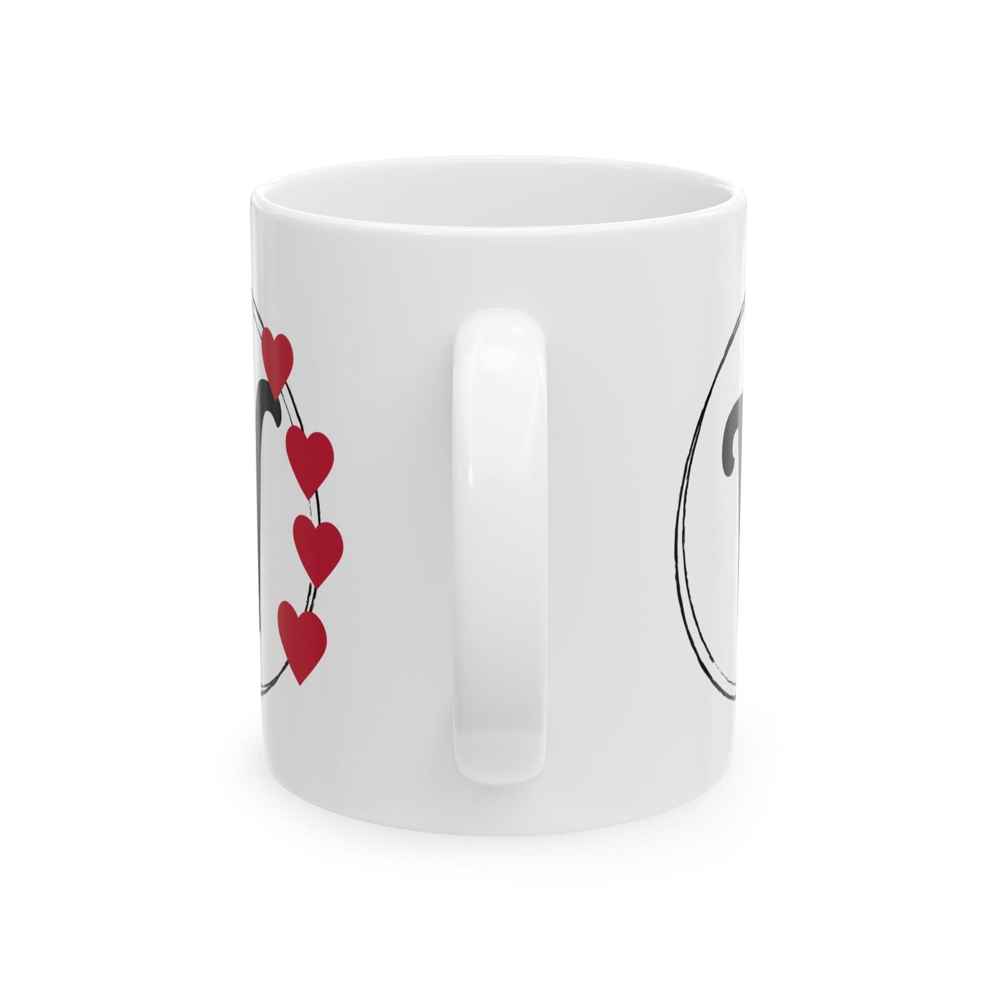 Letter "W" Monogram Heart Design Coffee Mug