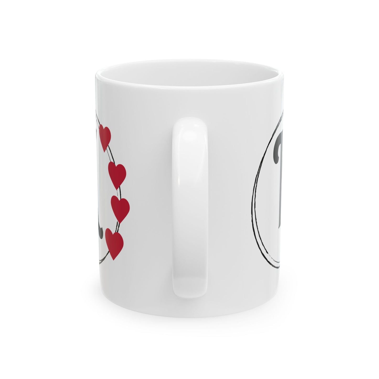 Letter "K" Monogram Heart Design Coffee Mug