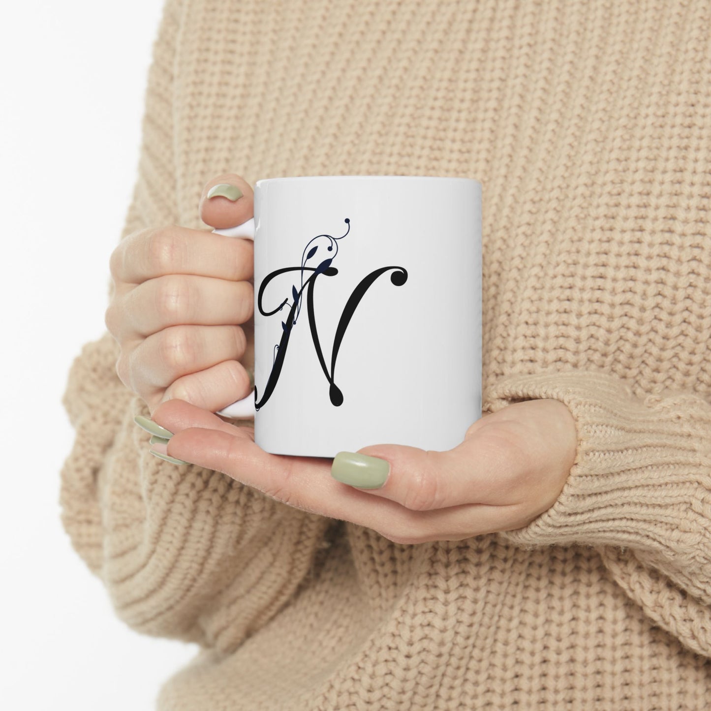 Letter "N" Decorative Monogram Design Coffee Mug