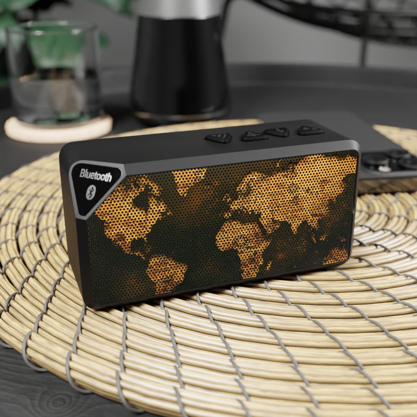 Brown World Map Jabba Bluetooth Speaker