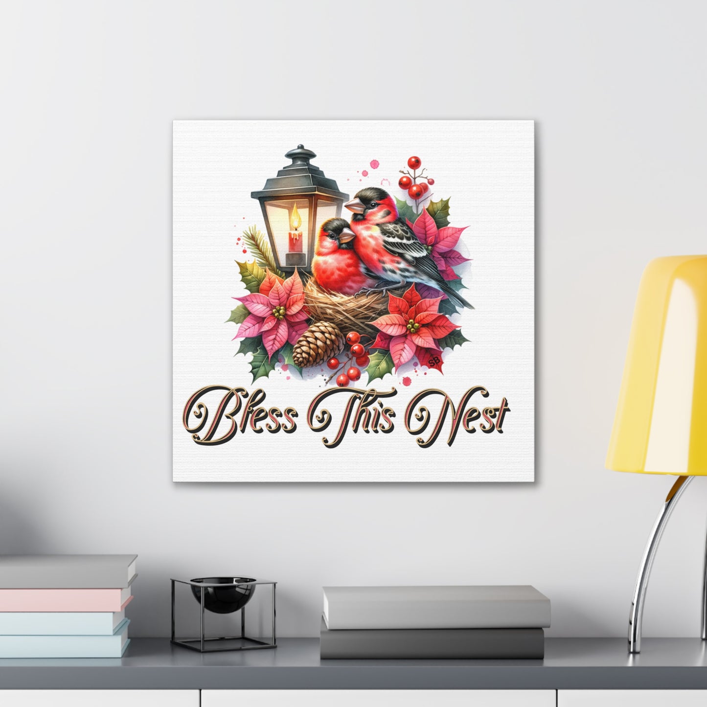 Bless This Nest Canvas Wall Art Stretched, 0.75"