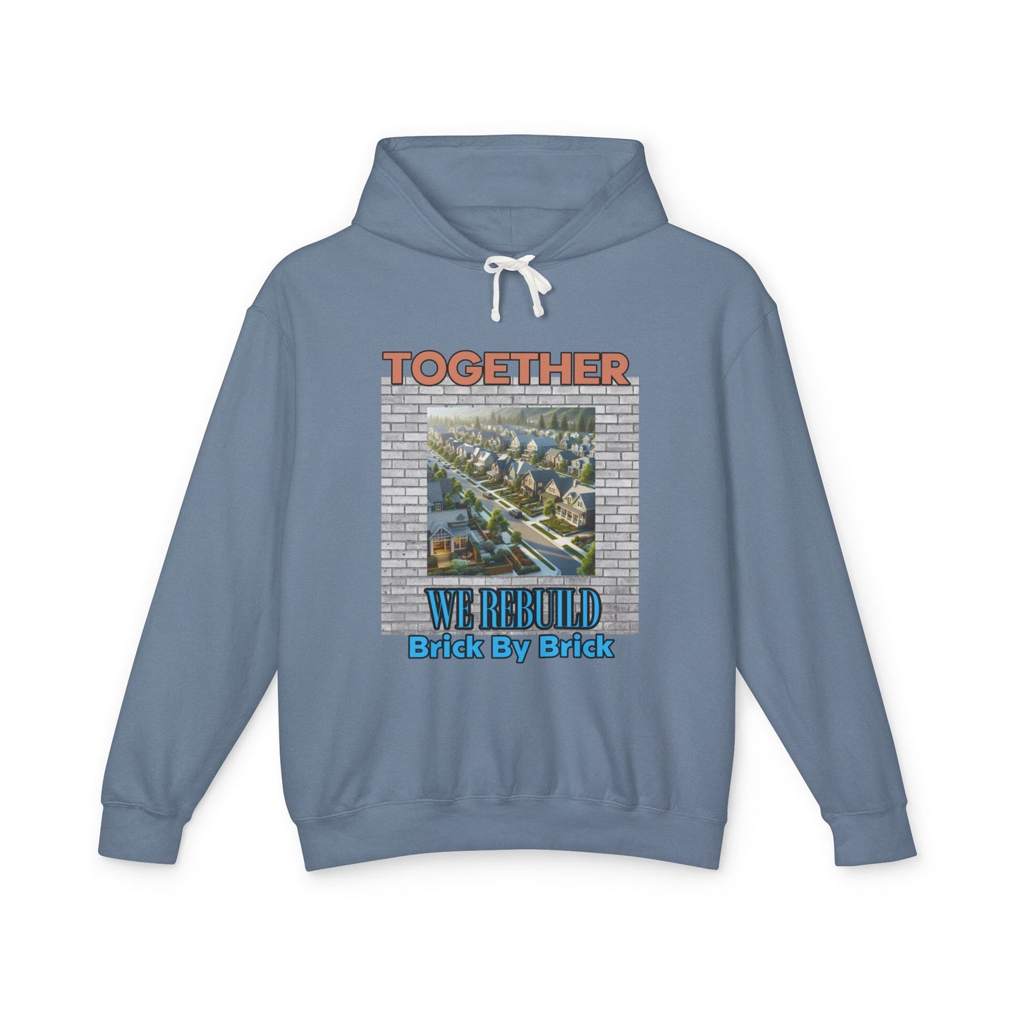 Together We Rebuild Unisex Lightweight Hooded Sweatshirt
