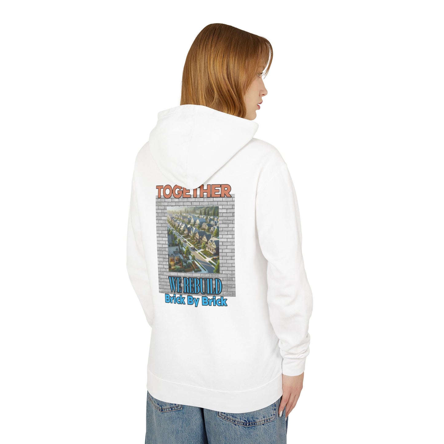 Together We Rebuild Unisex Lightweight Hooded Sweatshirt