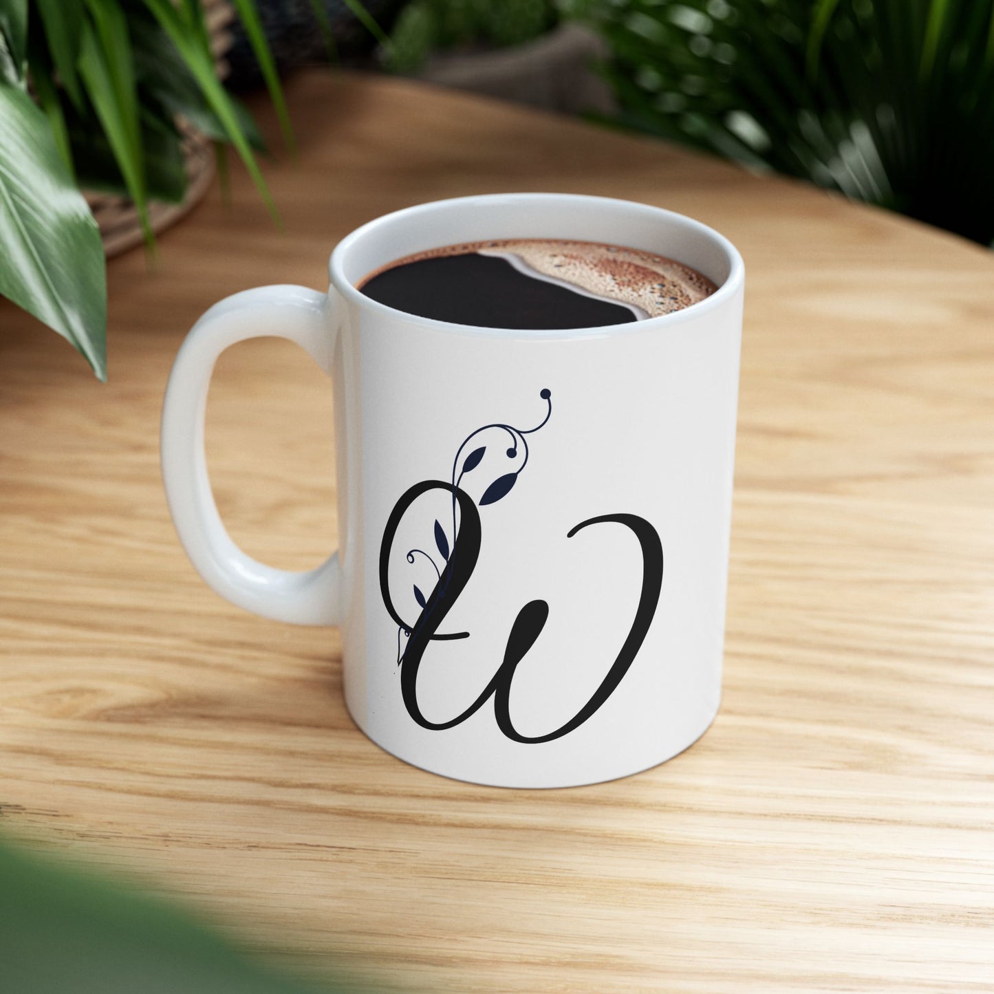 Letter "W" Decorative Monogram Design Coffee Mug