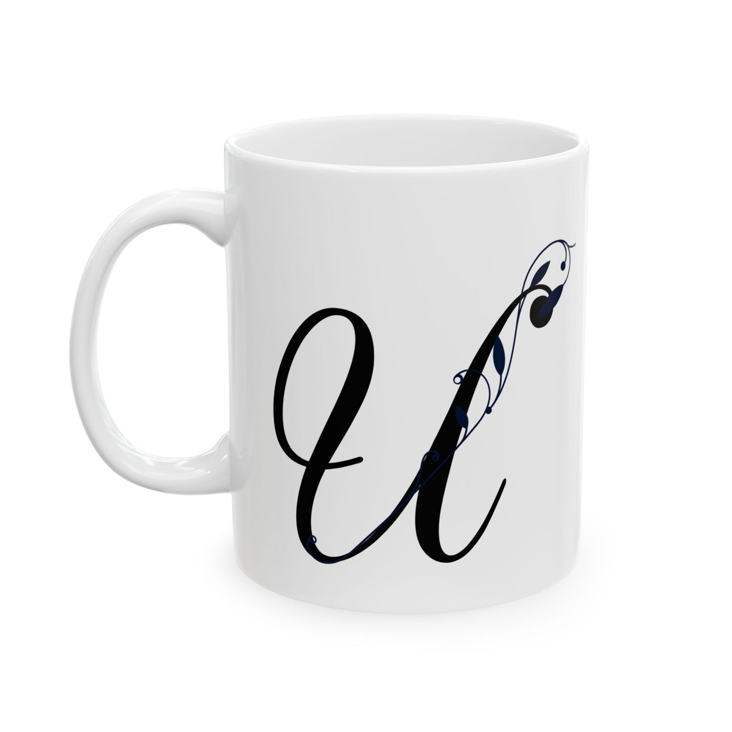 Letter "U" Decorative Monogram Design Coffee Mug