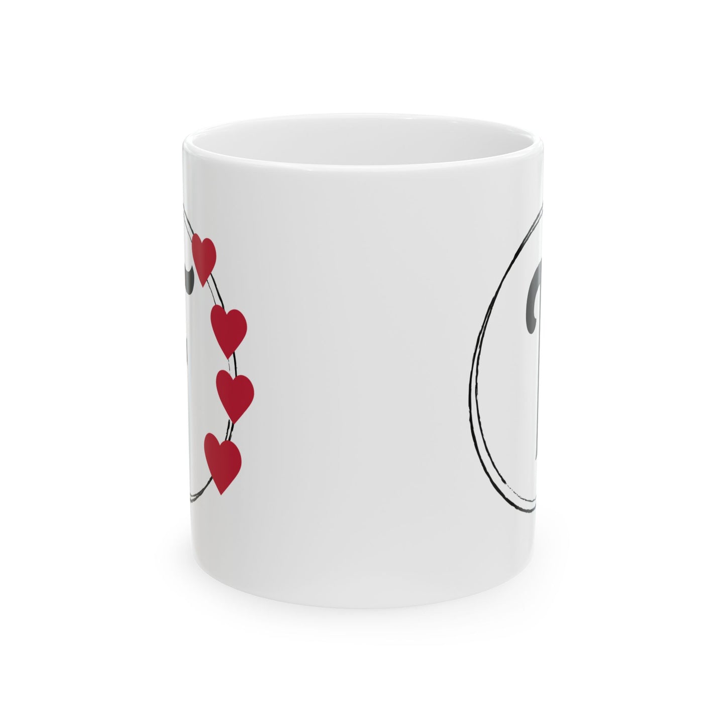 Letter "F" Monogram Heart Design Coffee Mug