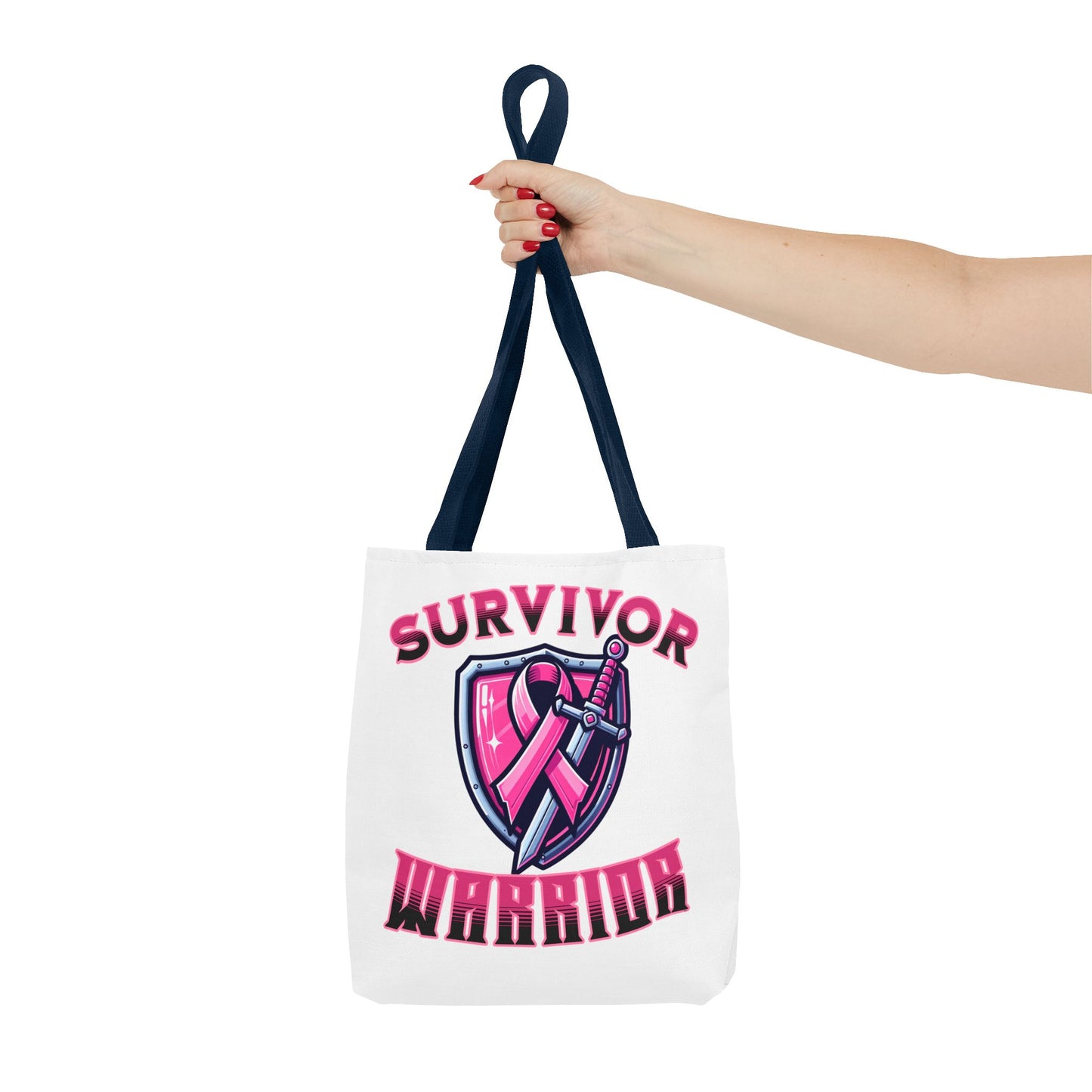 Survivor Warrior - Breast Cancer Survivor Pink Ribbon Tote Bag