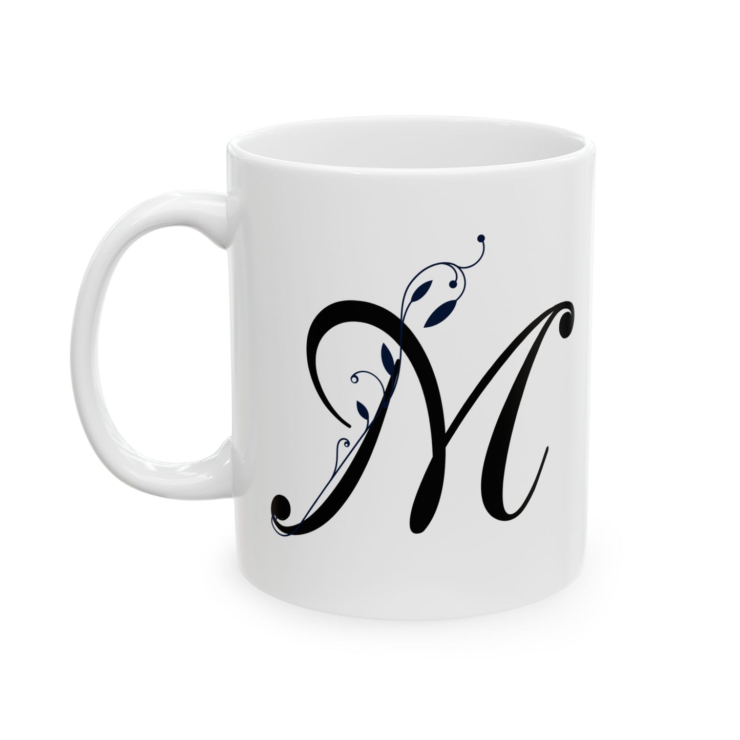 Letter "M" Decorative Monogram Design Coffee Mug