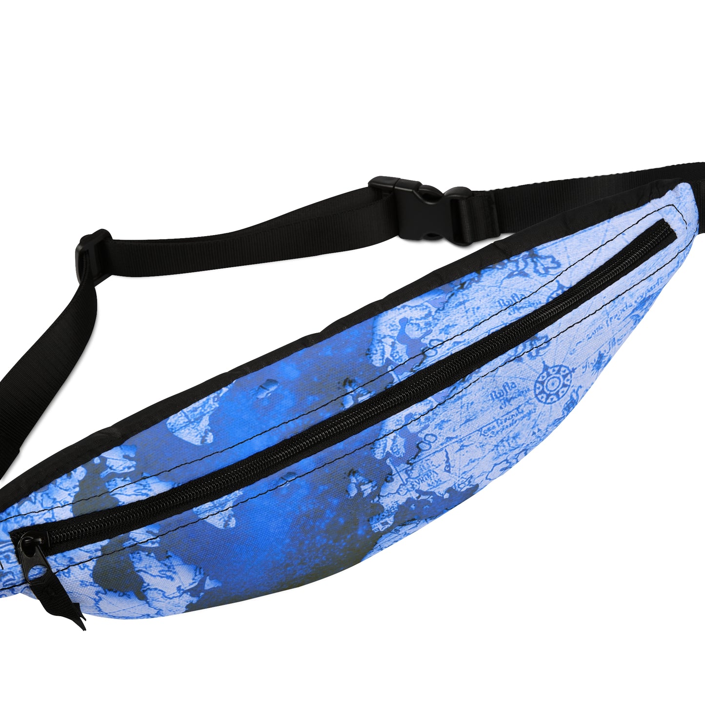 Blue World Map Fanny Pack