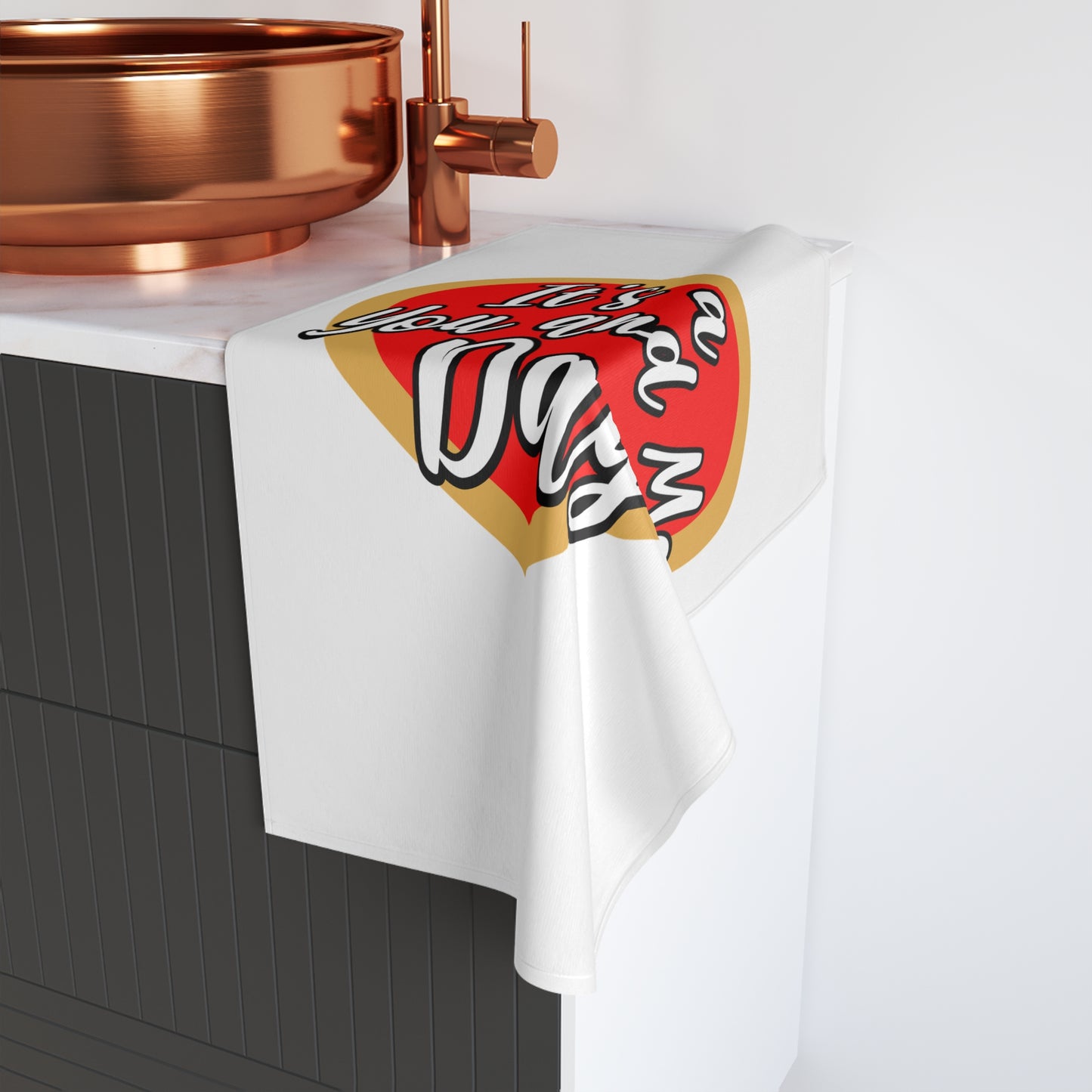 It's a You and Me Day Hand Towel - White