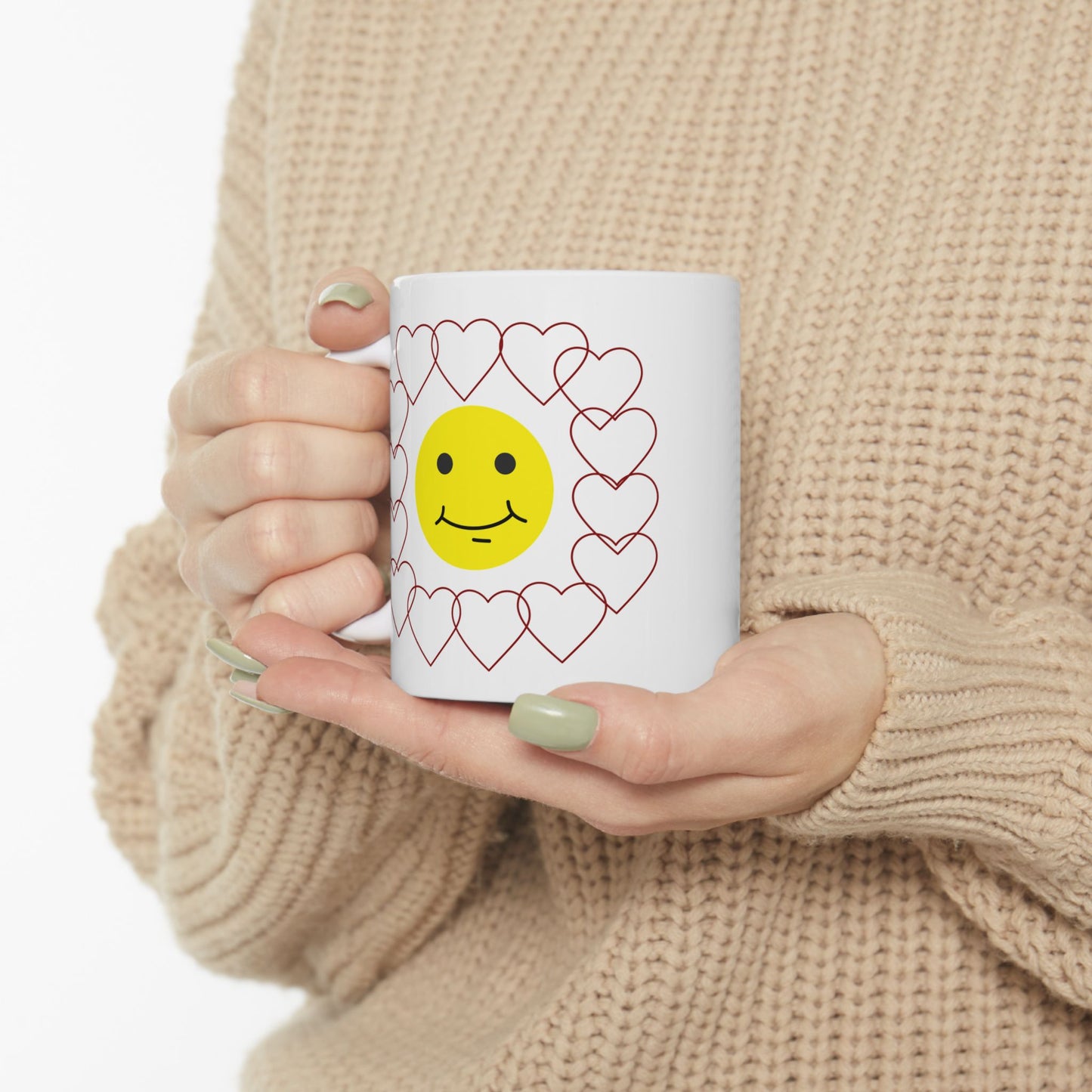 Smiley Face Heart Coffee Mug