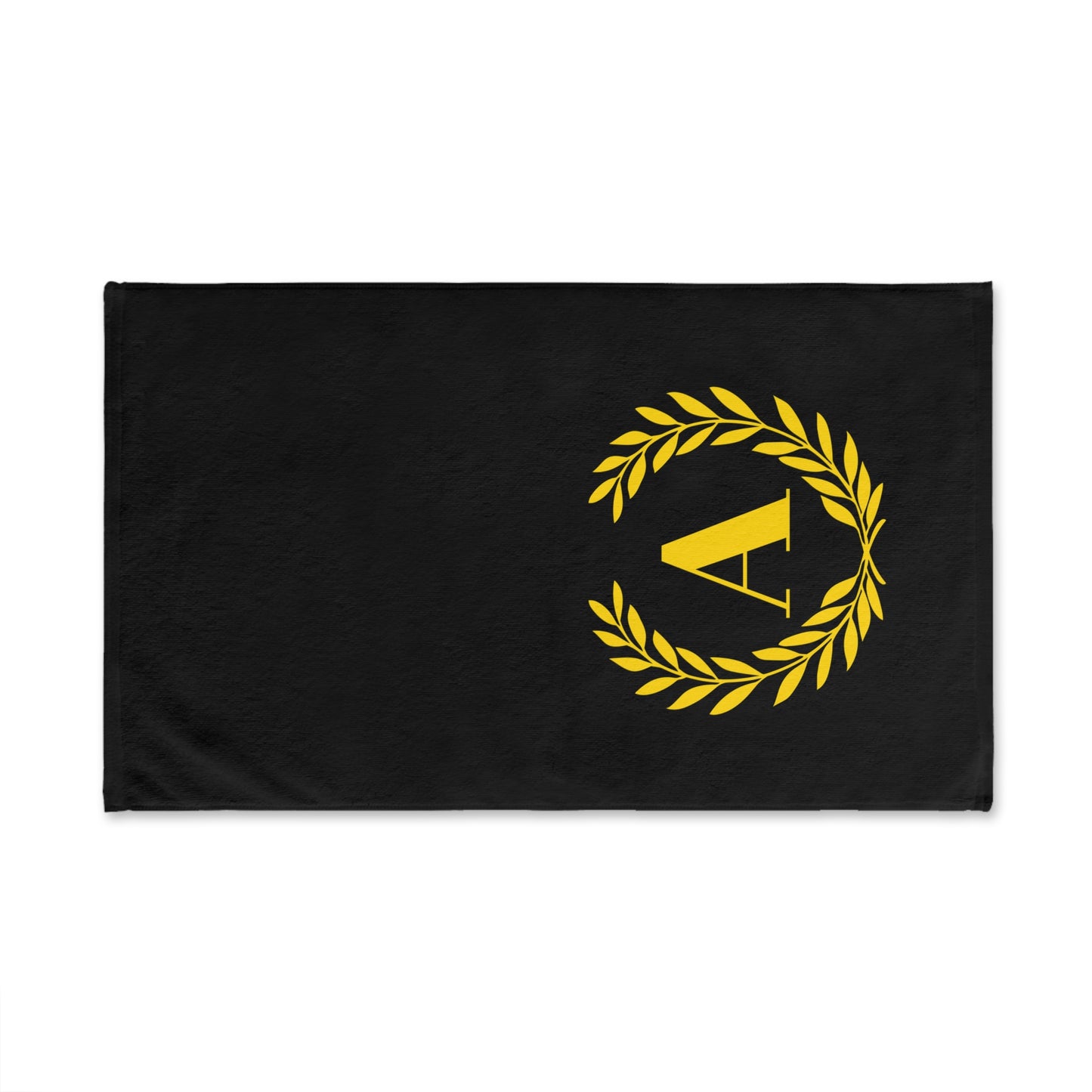 Elegant letter "A" Gold Laurel Monogram Hand Towel