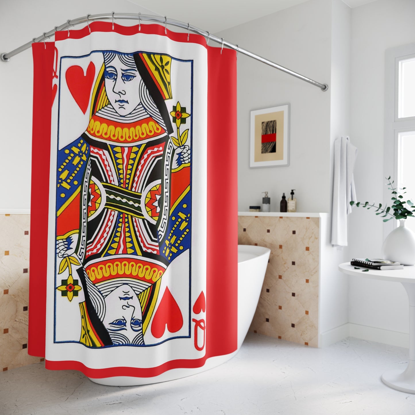 Queen of Hearts Playing Card - Shower Curtain