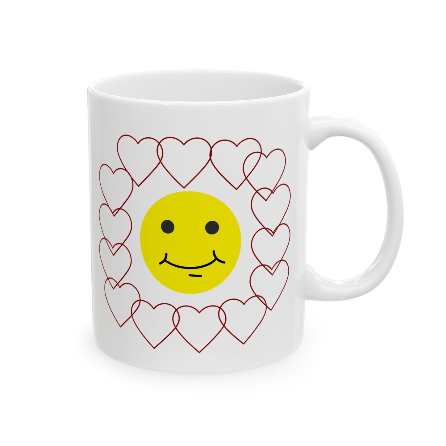 Smiley Face Heart Coffee Mug