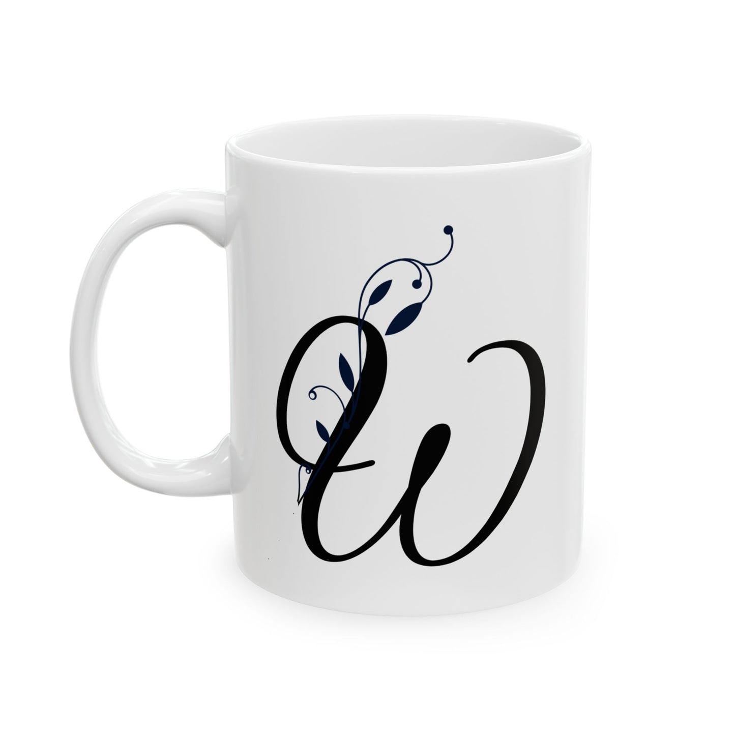 Letter "W" Decorative Monogram Design Coffee Mug