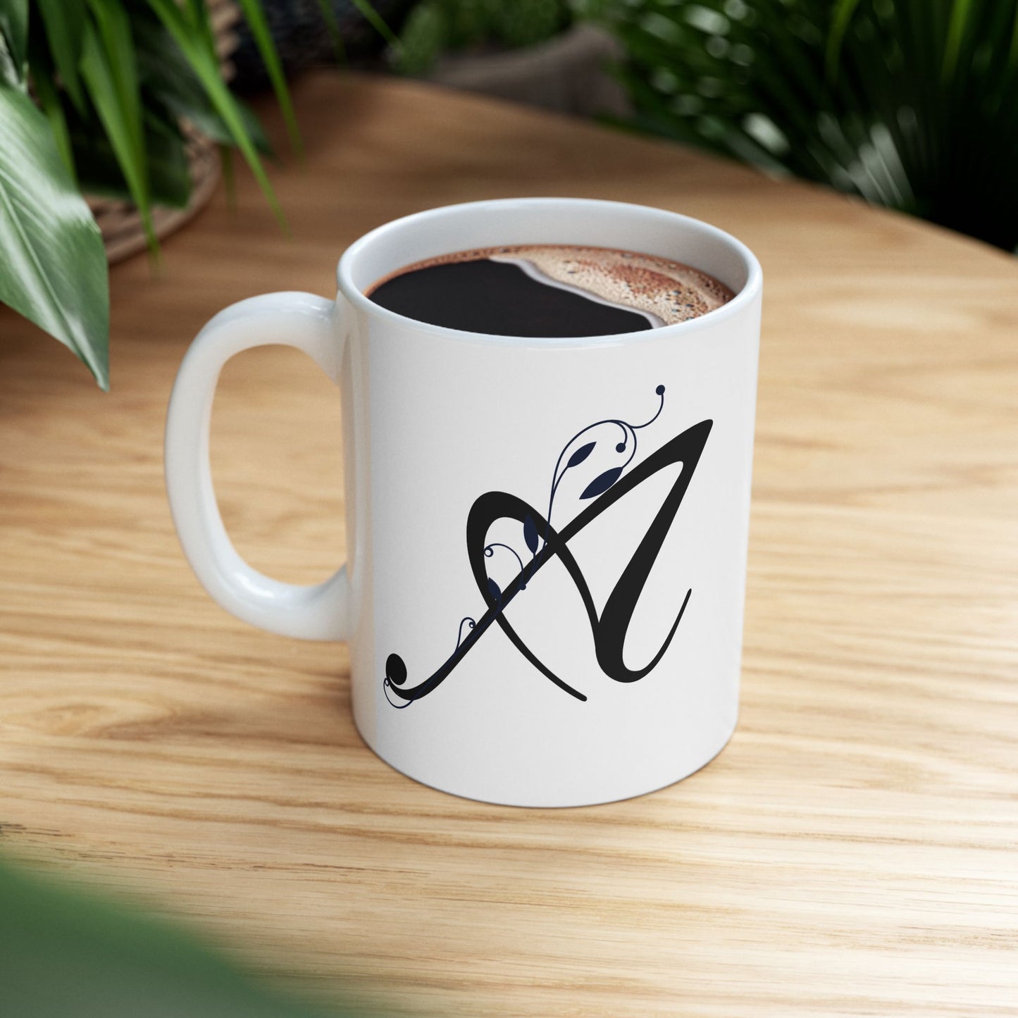 Letter "A" Decorative Monogram Design Coffee Mug