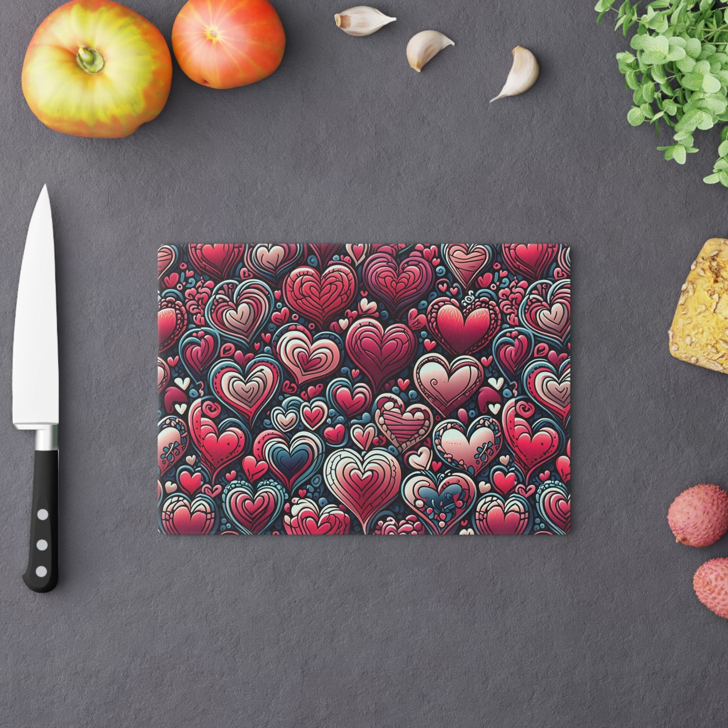 Decorative Heart Pattern Cutting Board